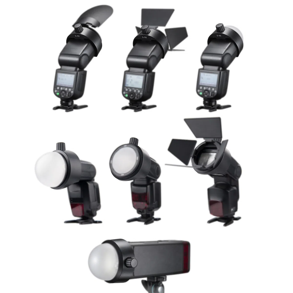 Godox S-R2 ulepszony adapter na uchwyt na lampę błyskową z okrągłą głowicą do mocowania na kamerze, do Godox AD200 AD200Pro AD200Pro II V860III V850III TT685II TT600 TT520II