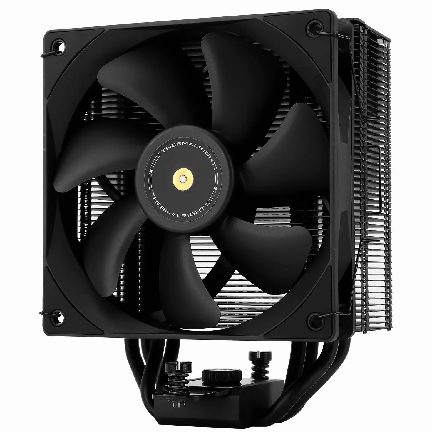 Thermalright Assassin Spirit 120 EVO Chłodzenie procesora, 4 x ciepło cieplne, 12 cm, prędkość 1850 obr./min, chłodzenie procesora, czarny, wentylator PWM, cichy, kompatybilny z AMD, AM4, AM5 i Intel