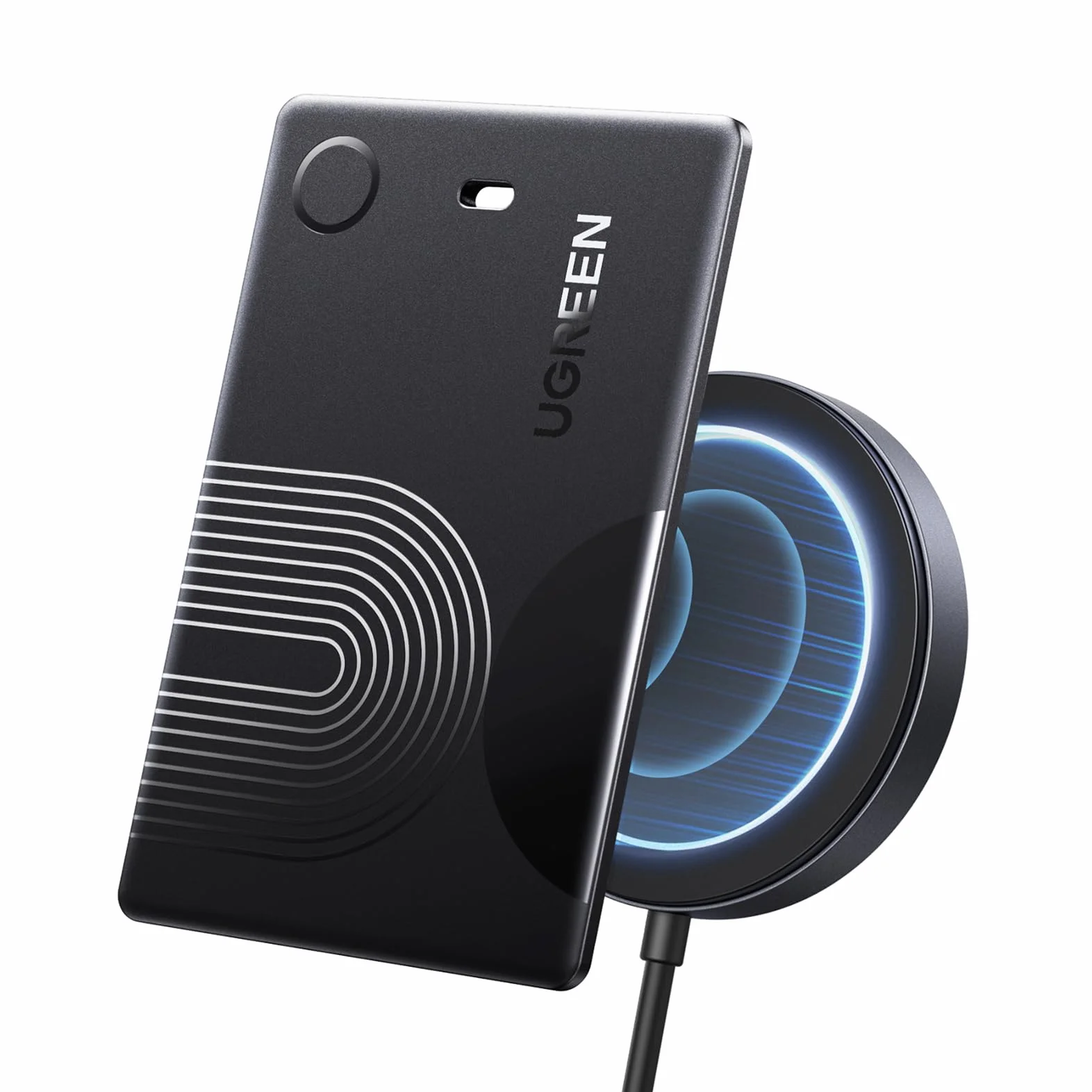 UGREEN FineTrack Slim obsługuje magnetyczne ładowanie bezprzewodowe, karta Bluetooth Tracker kompatybilna z Apple Find My (tylko iOS), lokalizator portfela z baterią wystarczającą na 1 rok