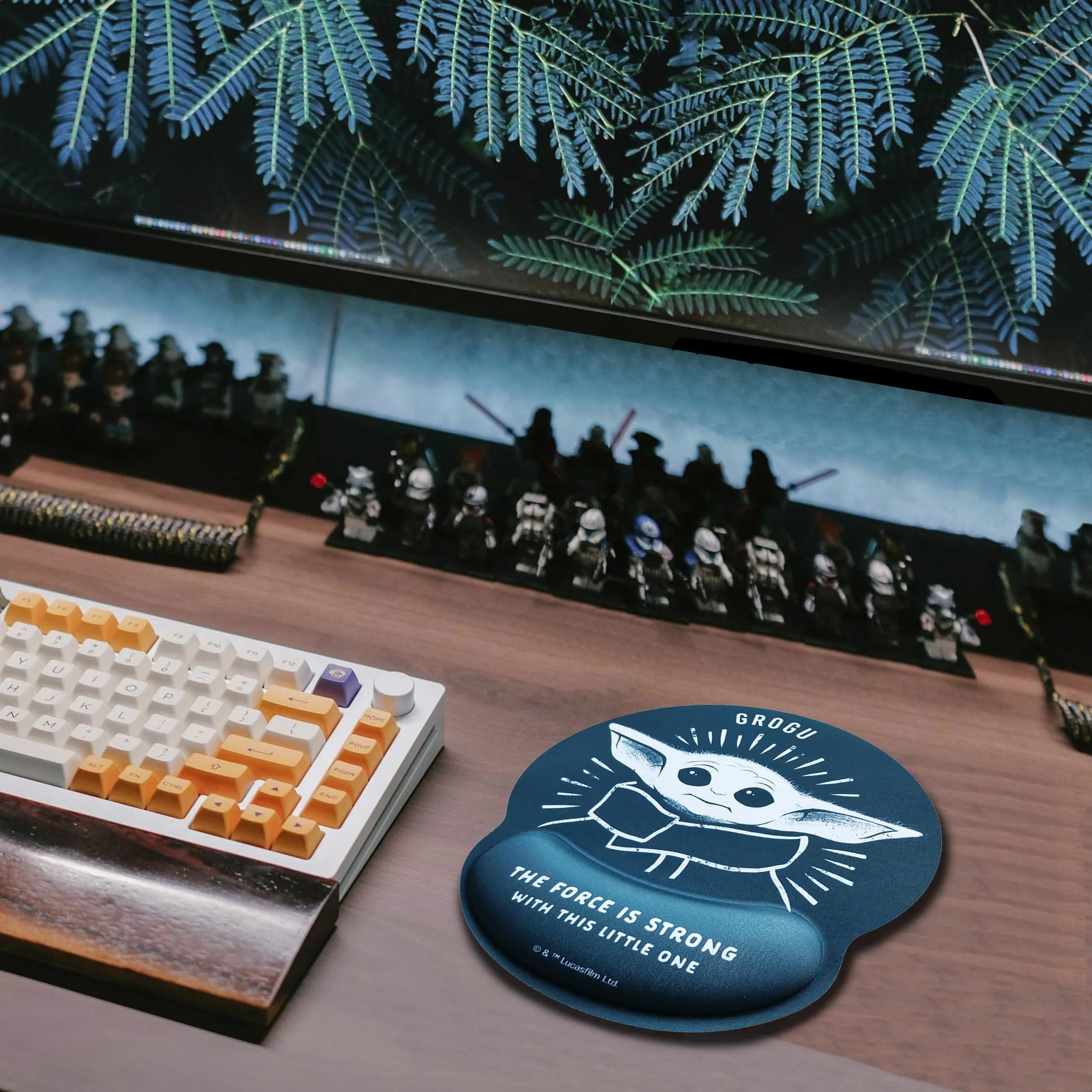 WONDEE Mandalorian Baby Yoda Ergonomiczna podkładka pod mysz Grogu, antypoślizgowa podkładka pod nadgarstek, podkładka Star Wars (oficjalna pieczęć)