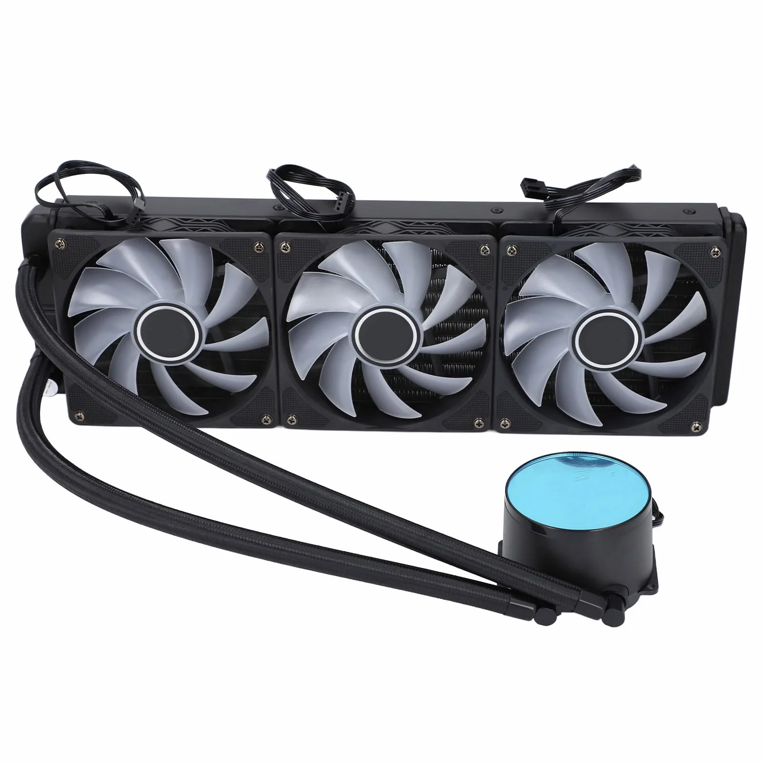 Płynna Chłodnica Procesora, Konfiguracja z Trzema Wentylatorami 360 Mm, Oświetlenie ARGB, Sterowanie PWM, Miedziana Płyta Chłodząca, Kompatybilna z LGA 1700 1200 2066, AM5 AM4 AM3+