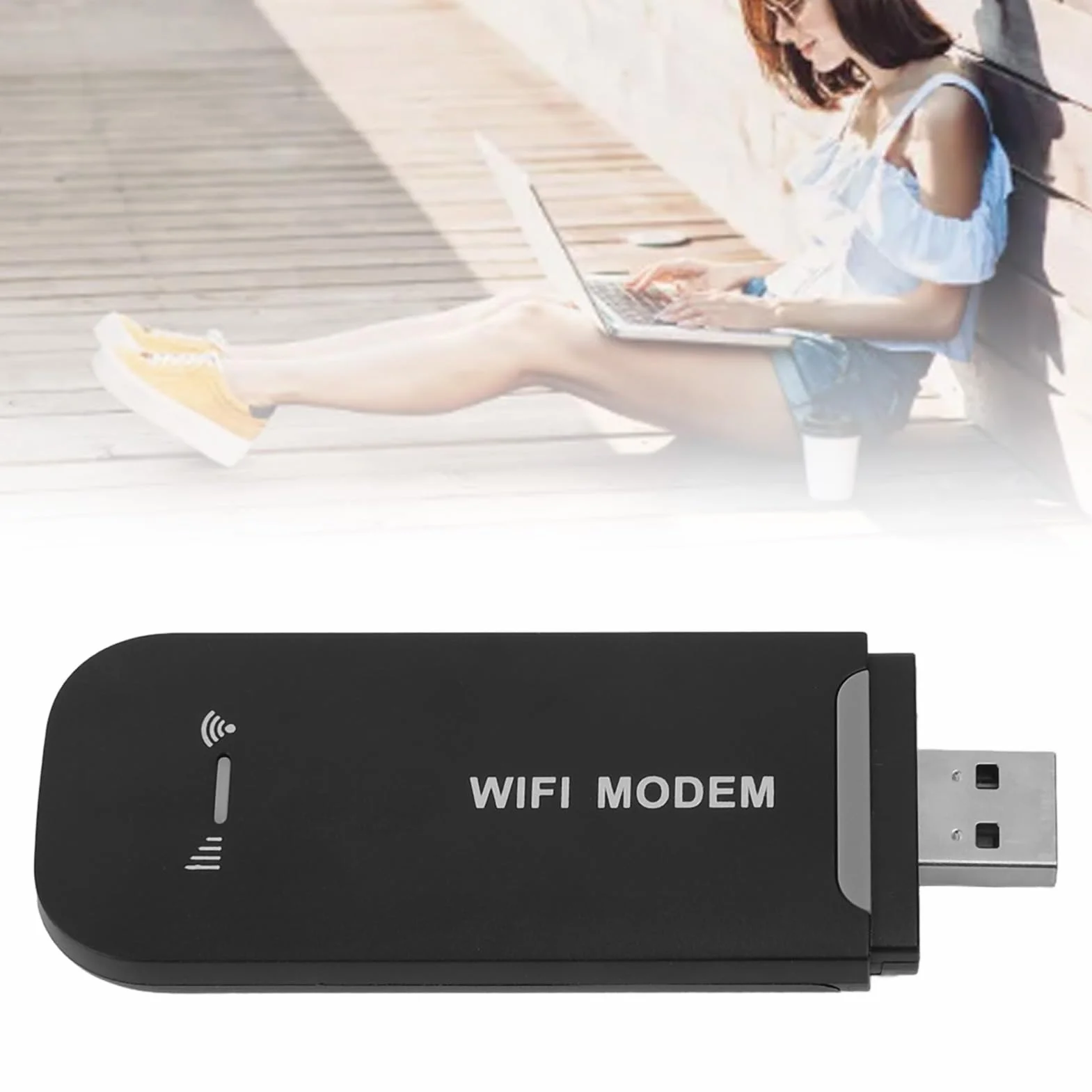 Zunate Hotspot USB 4G LTE, modem Wi-Fi, szybka karta sieciowa USB z gniazdem karty SIM, przenośne Wi-Fi typu Plug and Play do laptopa Komputer stacjonarny (czarny)