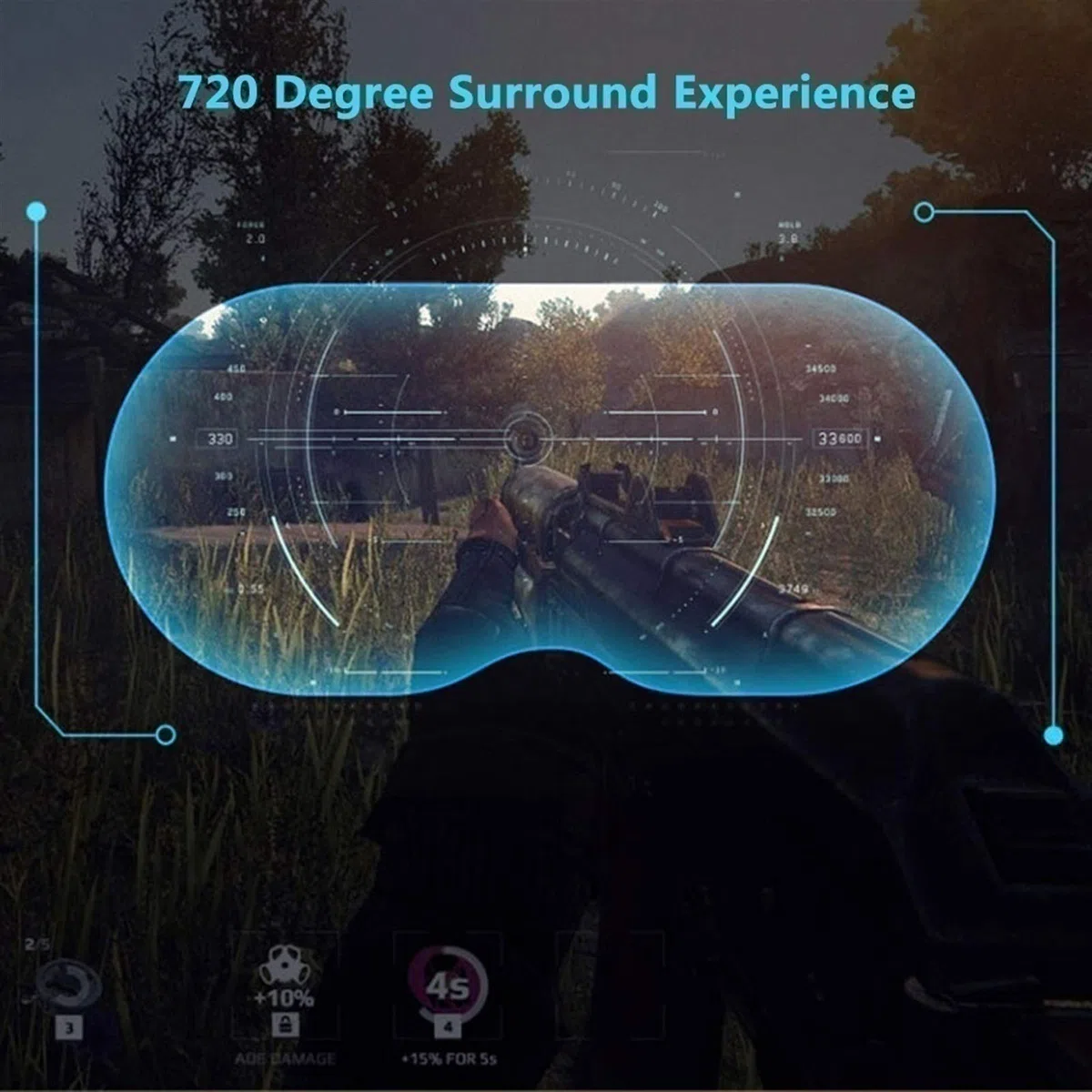 3D VR Virtual Reality Słuchawki Okulary, Mocowanie głowy IMAX Movie i gier wideo VR Okulary filmowe, Nadaje się do 5-7-calowych telefonów komórkowych