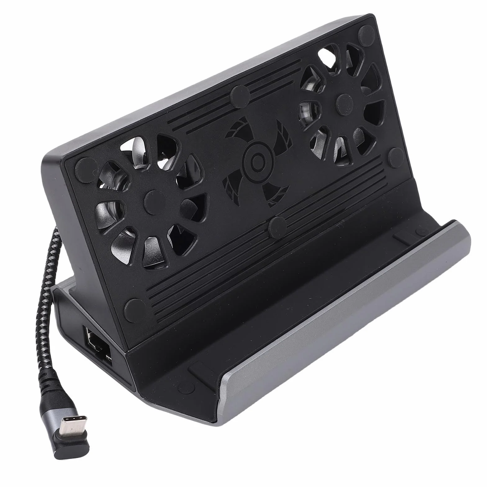 GOWENIC Stacja Dokująca RGB z Podwójnym Wentylatorem do Konsol do Gier |Hub 10 W 1 z Wyjściem 4K, Szybkie ładowanie PD 100 W, Gigabit Ethernet, USB 3.0, Kompatybilny z Legion Go S, Steam Deck OLED,