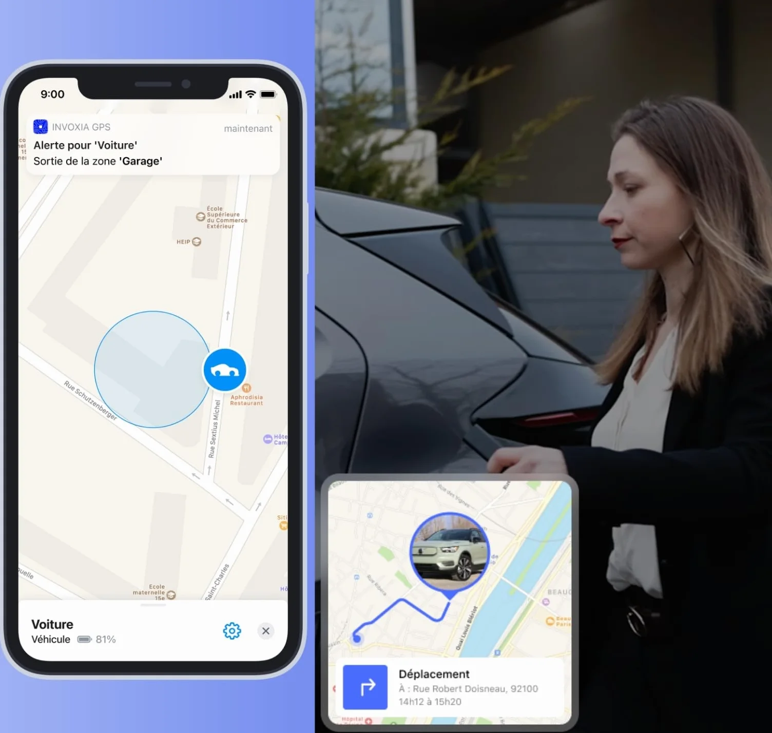 Invoxia Tracker GPS Pro bez karty SIM, z alarmem antykradzieżowym w czasie rzeczywistym, długi czas eksploatacji, do samochodów, motocykli, toreb, dzieci, osób starszych, wartościowych przedmiotów,