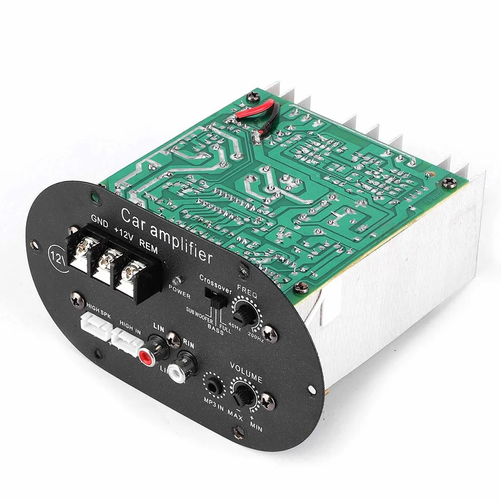 Płytka wzmacniacza do subwoofera, płyta wzmacniacza samochodowego sprzętu audio 120W 12V czysty, pełny ton basowy rdzeń subwoofera samochodowy wzmacniacz głośników stereo
