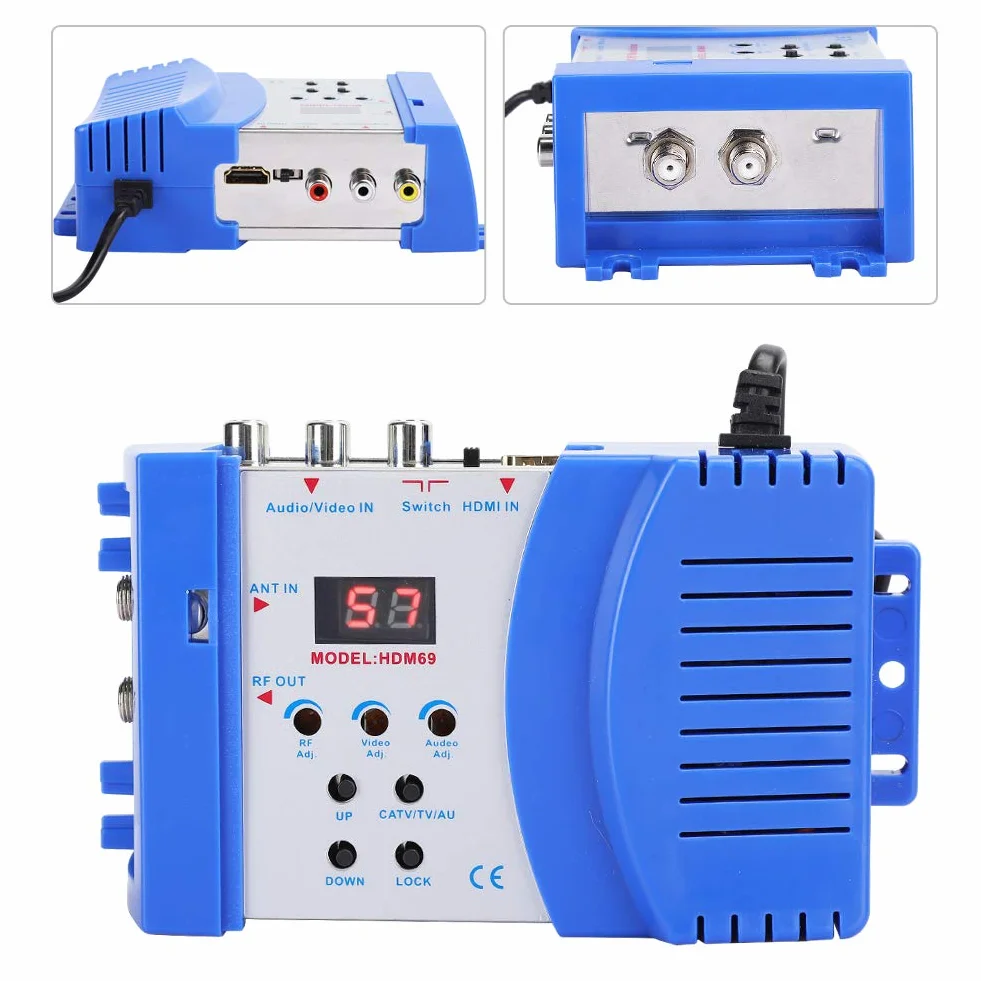 Cyfrowy modulator 1080P RF HDMI konwerter AV na RF VHF/UHF PAL/NTSC