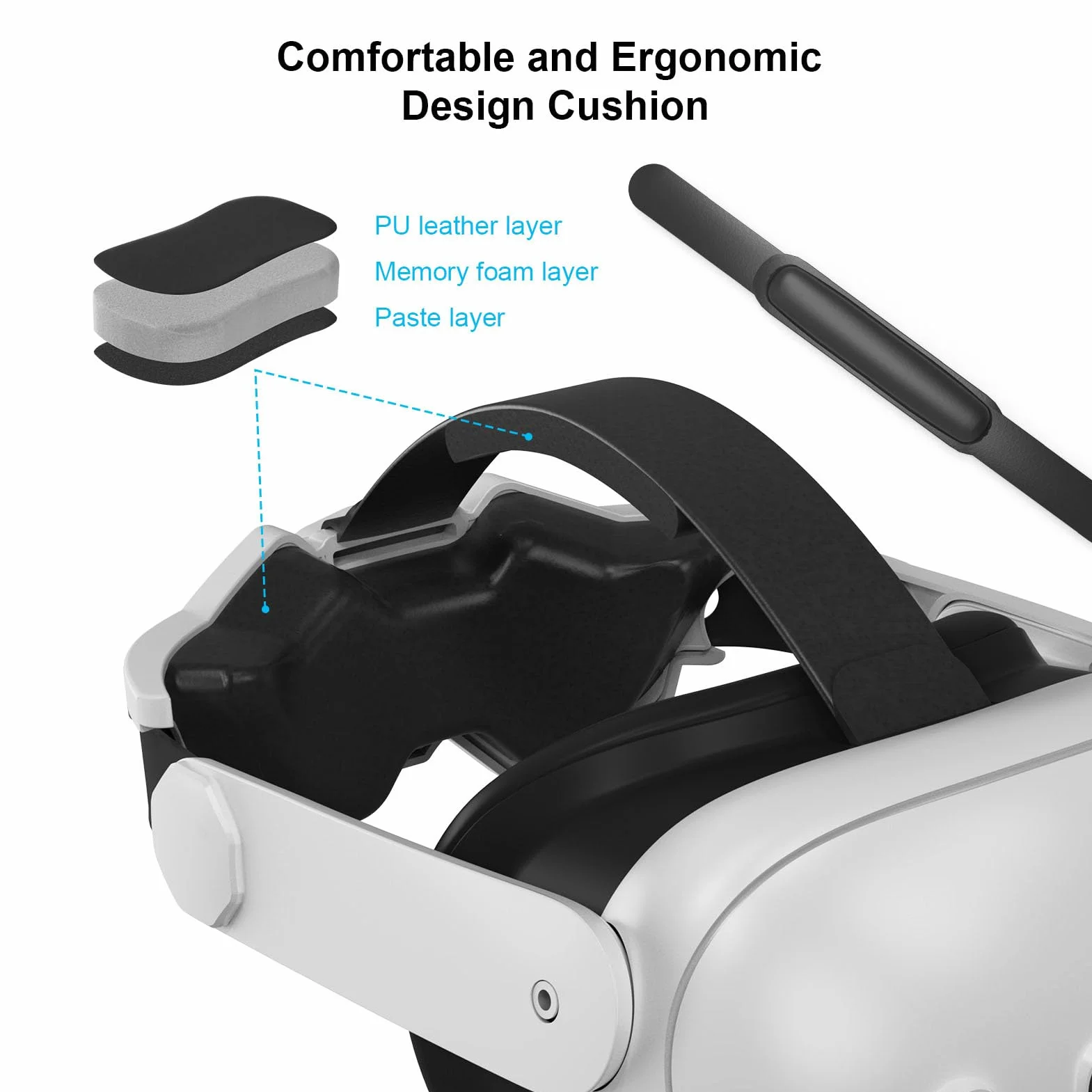 Pasek na głowę do Meta Quest 3 VR, Pasek Comfort Elite do Akcesoriów Oculus Quest 3 Regulowany Zamiennik Paska Elite Zapewniający Większe Wsparcie Komfortu i Zmniejszający Nacisk