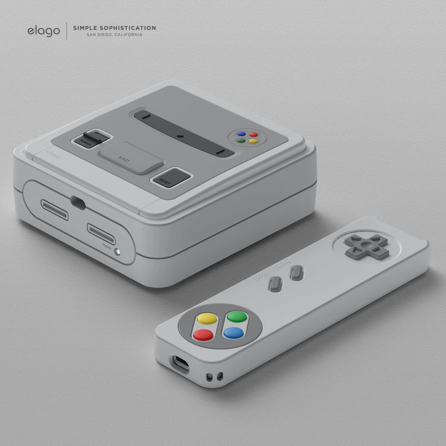 elago Etui T4 kompatybilne tylko z Apple TV 4K 3. generacji 2022 (HD) – z wycięciem na czujnik podczerwieni i wycięciem LED (nie pasuje do modeli z 2021 r.) (jasnoszare)