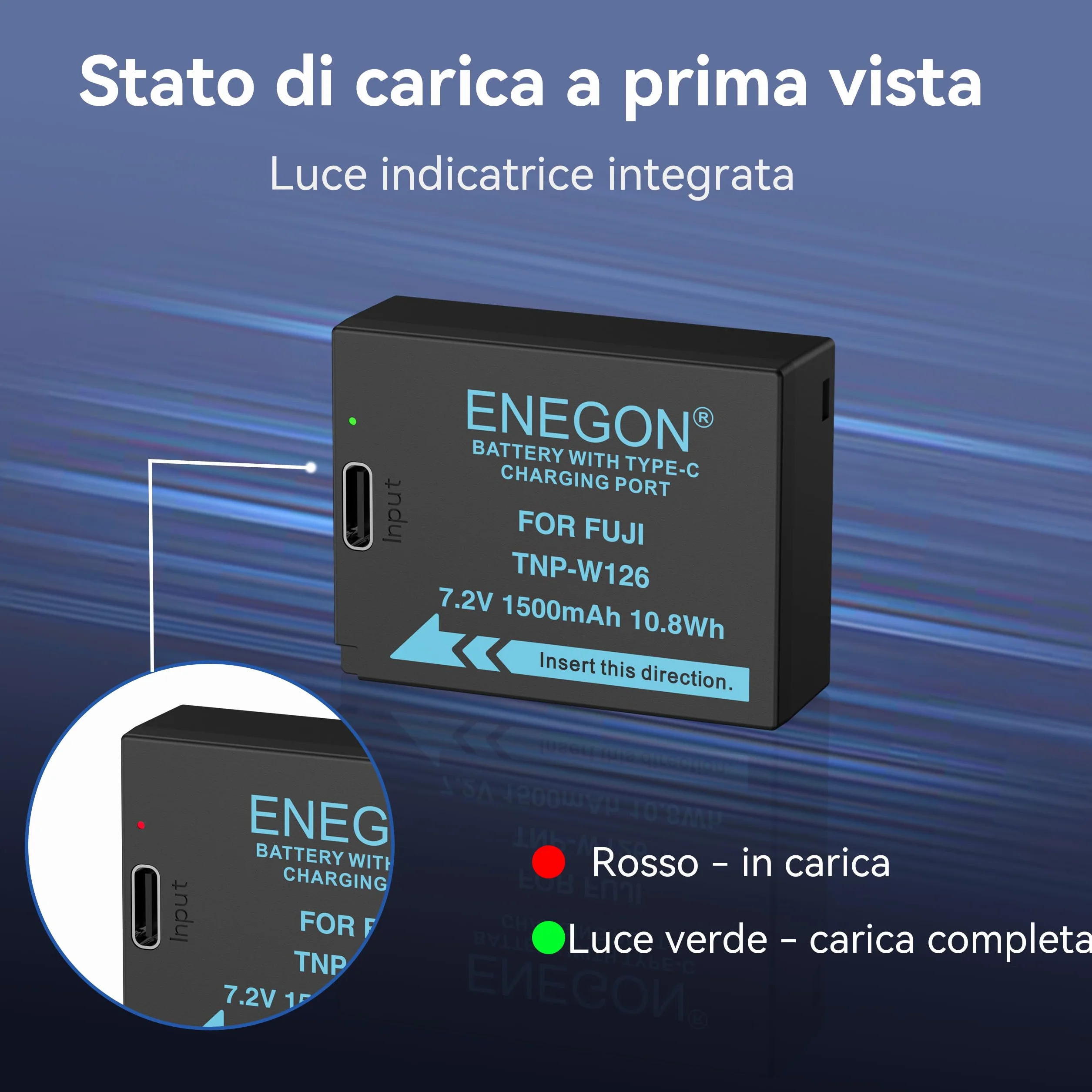 ENEGON NP-W126/W126S USB-C akumulator zastępczy 1500 mAh 2-pak do Fujifilm FinePix HS30EXR HS35EXR HS50EXR X-A1/E1/E2/E3/M1/Pro1/T1/T1 1/T3