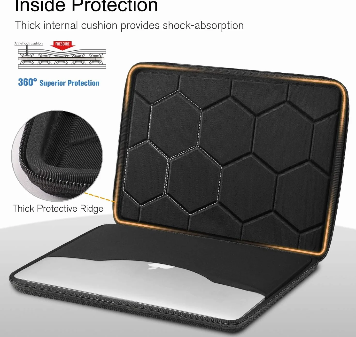 FINPAC Torba na laptopa z twardą skorupą 13" MacBook Neo A18 Pro, 13" MacBook Air 2026-2022 M5 M4 M3 M2, 14" MacBook Pro M5 M4 M3 M2 M1 2026-2021 odporna na wstrząsy
