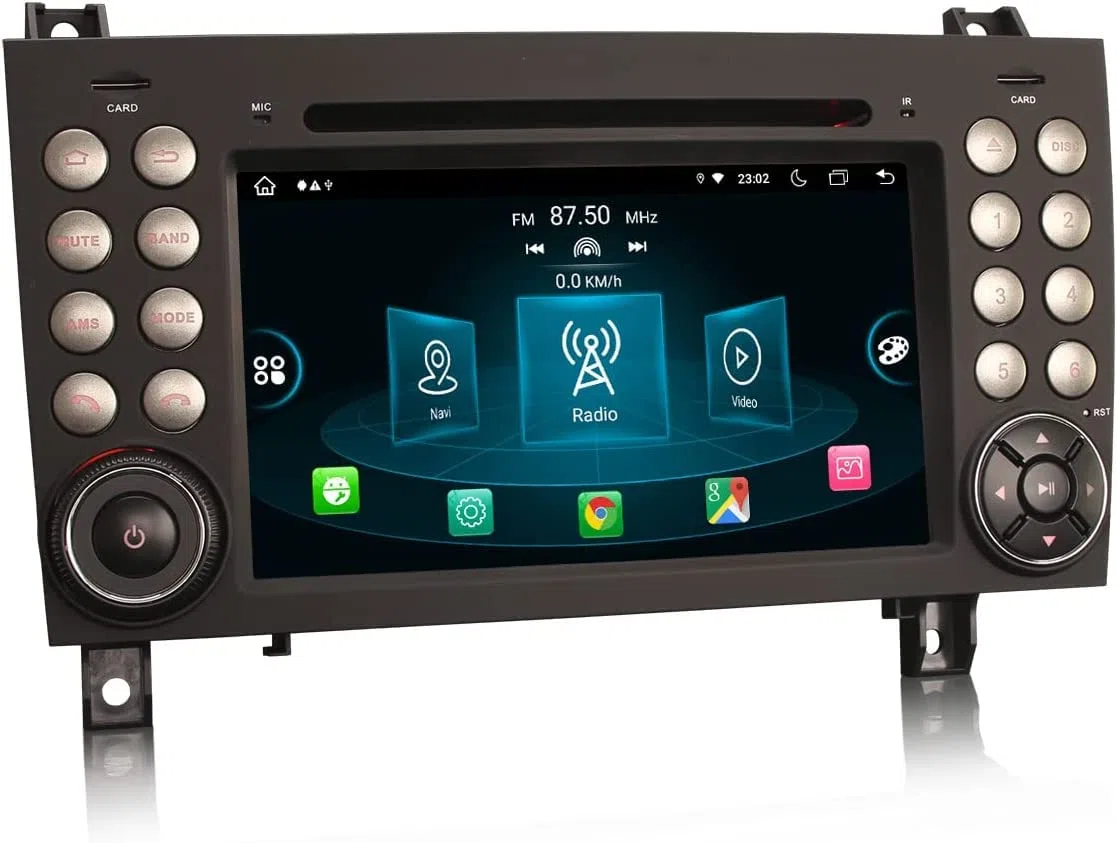 Erisin Android 13 8-rdzeniowe radio GPS do Mercedes-Benz SLK klasa R171 SLK200 SLK280 7-calowy ekran dotykowy zintegrowany CarPlay DAB+ WiFi 4G FM Bluetooth A2DP