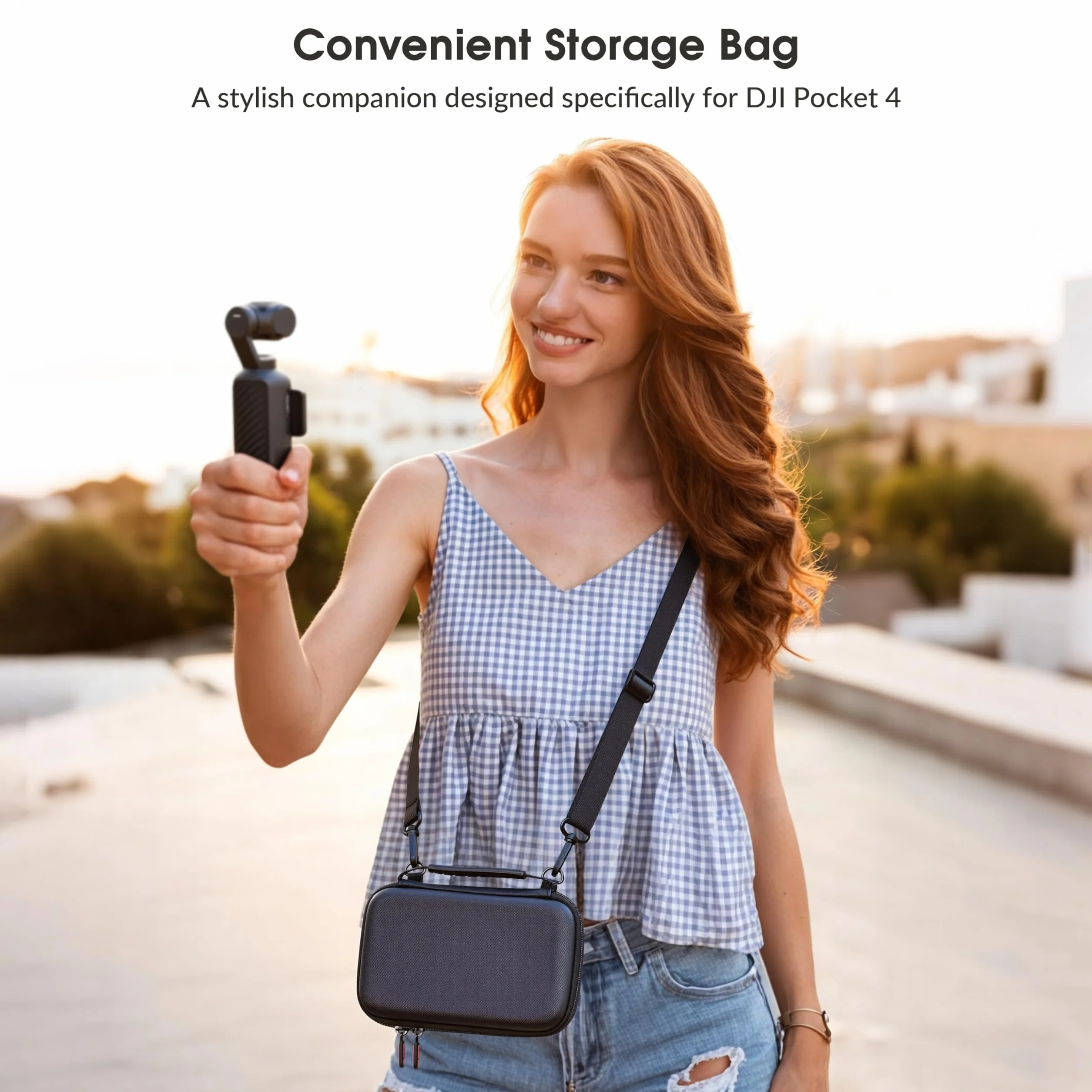 STARTRC PHOTO Osmo Pocket 4 kieszenie, gotowa do noszenia torba ochronna z poliuretanu (PU) na akcesoria DJI Pocket 4 Creator Combo, idealna w podróży, podczas vlogowania i oglądania filmów na świeżym