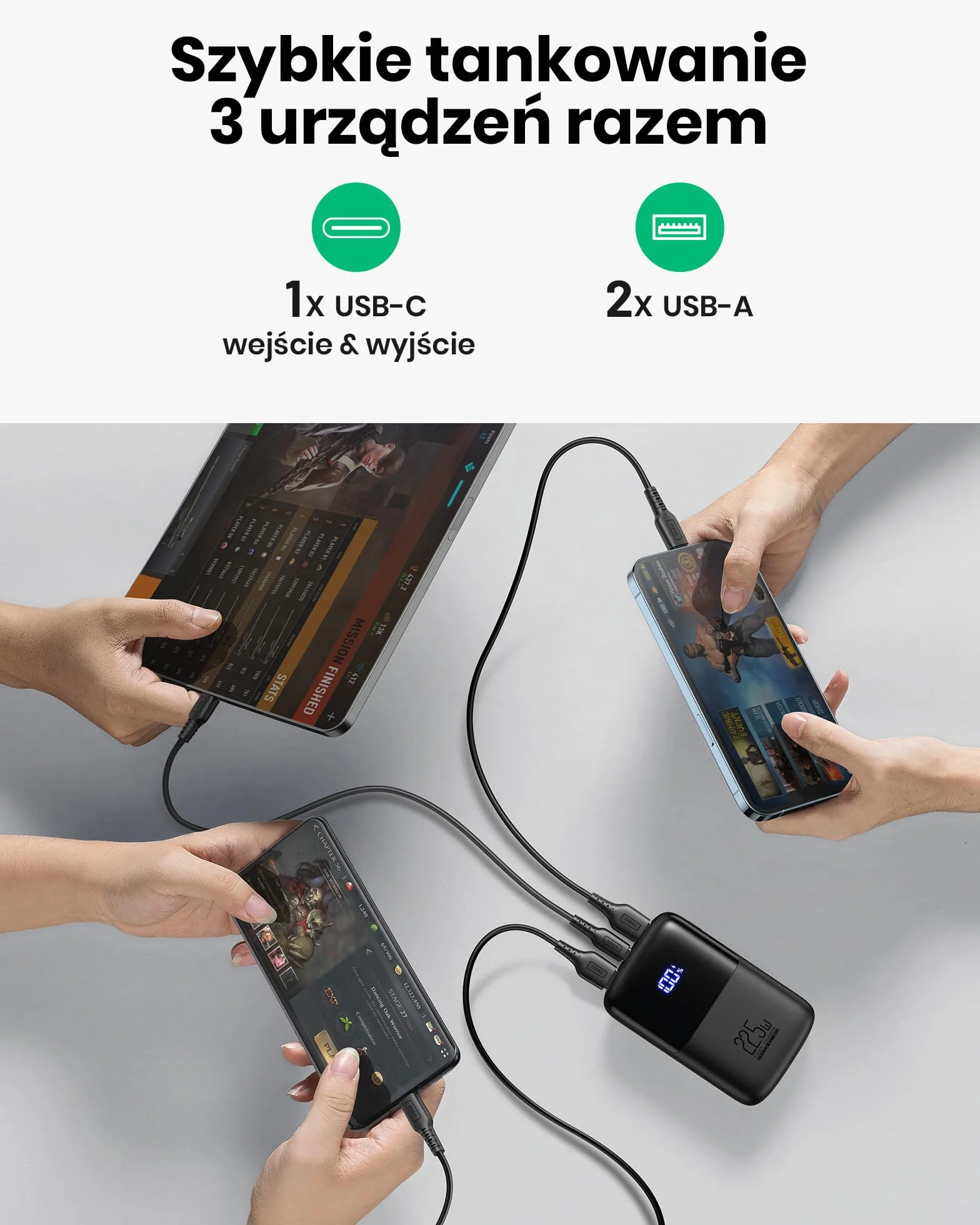 INIU Mini Power Bank 10000mAh 22.5W PD3.0 QC4.0 Szybkie Ładowanie USB-C Power Bank do iPhone Samsung Huawei