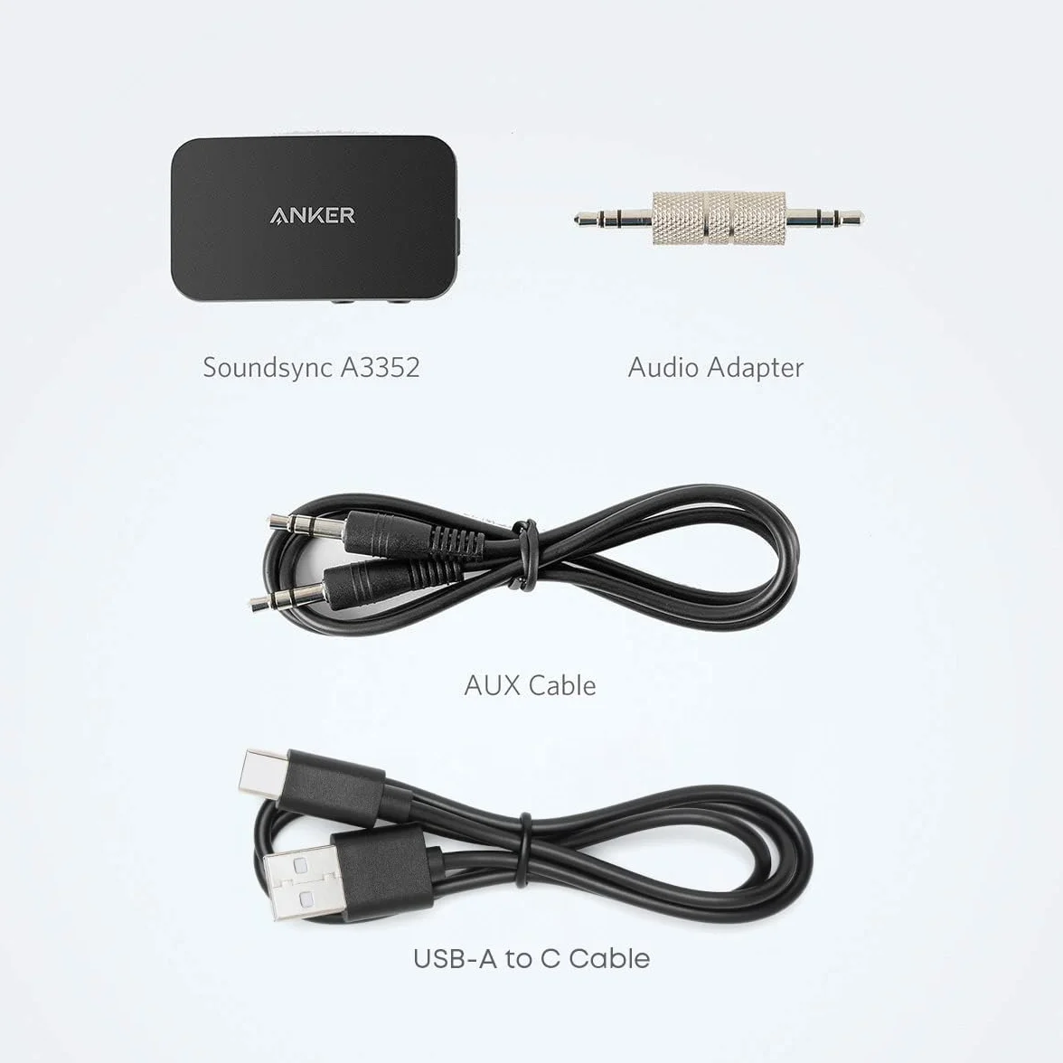 Soundsync Anker Odbiornik Bluetooth do strumieniowego przesyłania muzyki z Bluetooth 5.0, 12-godzinny czas pracy baterii, rozmowy w trybie głośnomówiącym, do samochodu, słuchawki, głośniki