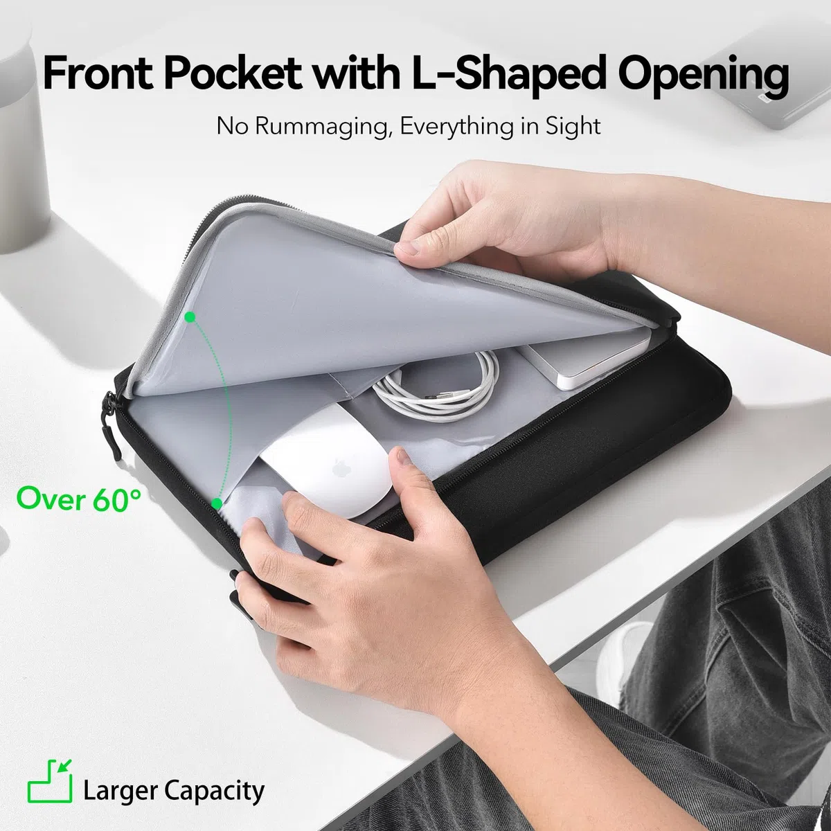Zestaw Pokrowiec Na Laptop 13 Cali, Przednia Kieszeń Z Zamkiem L | Torba Na Laptop Dla MacBook Air 13/13,6 M5/M4/M3/M2/M1, MacBook Neo 13, MacBook Pro 13,3, 13" HP Dell Lenovo Asus Surface