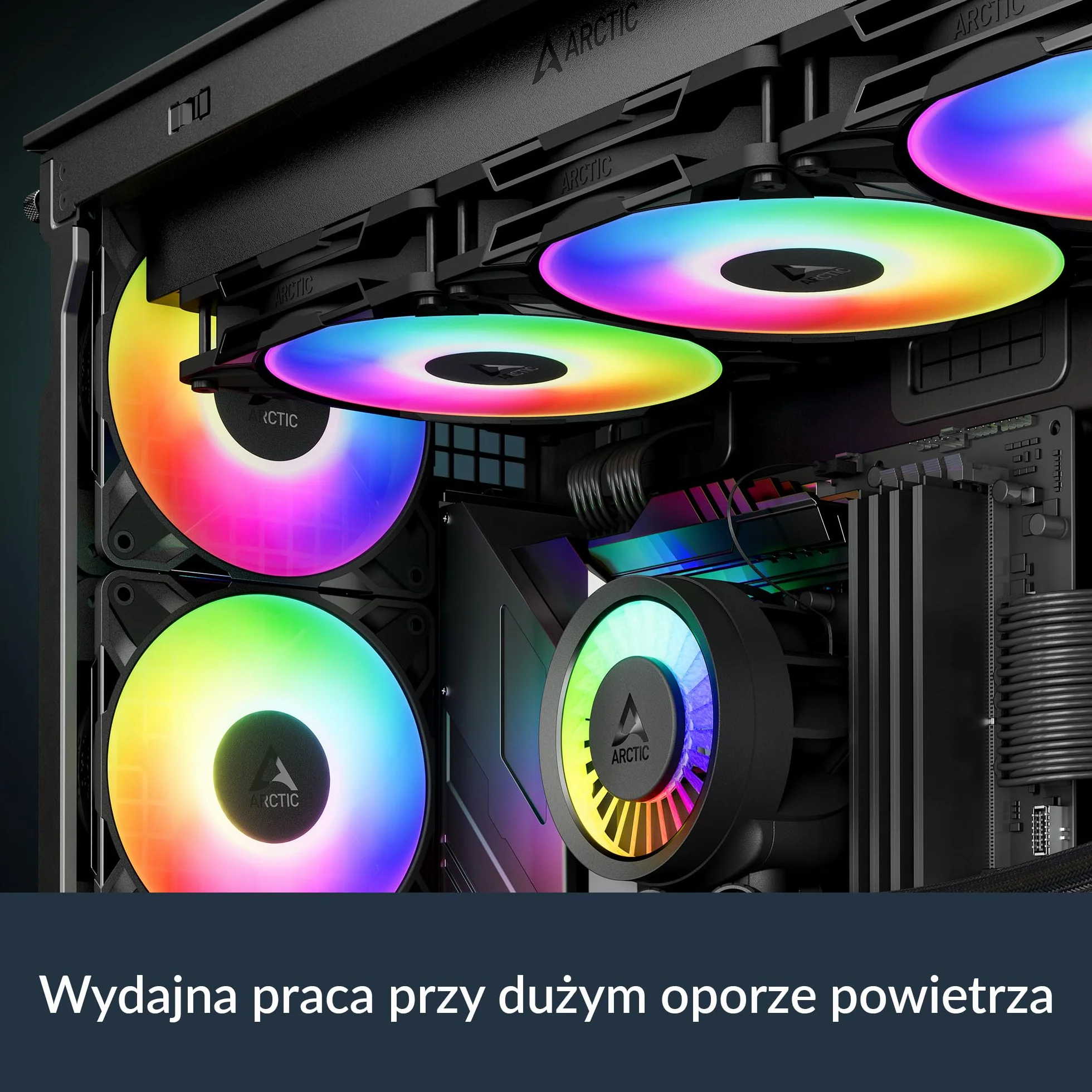 ARCTIC P12 Pro A-RGB 3 Sztuki Wentylator PWM 120 mm 600-3000 rpm 5V Cyfrowy RGB Czarny