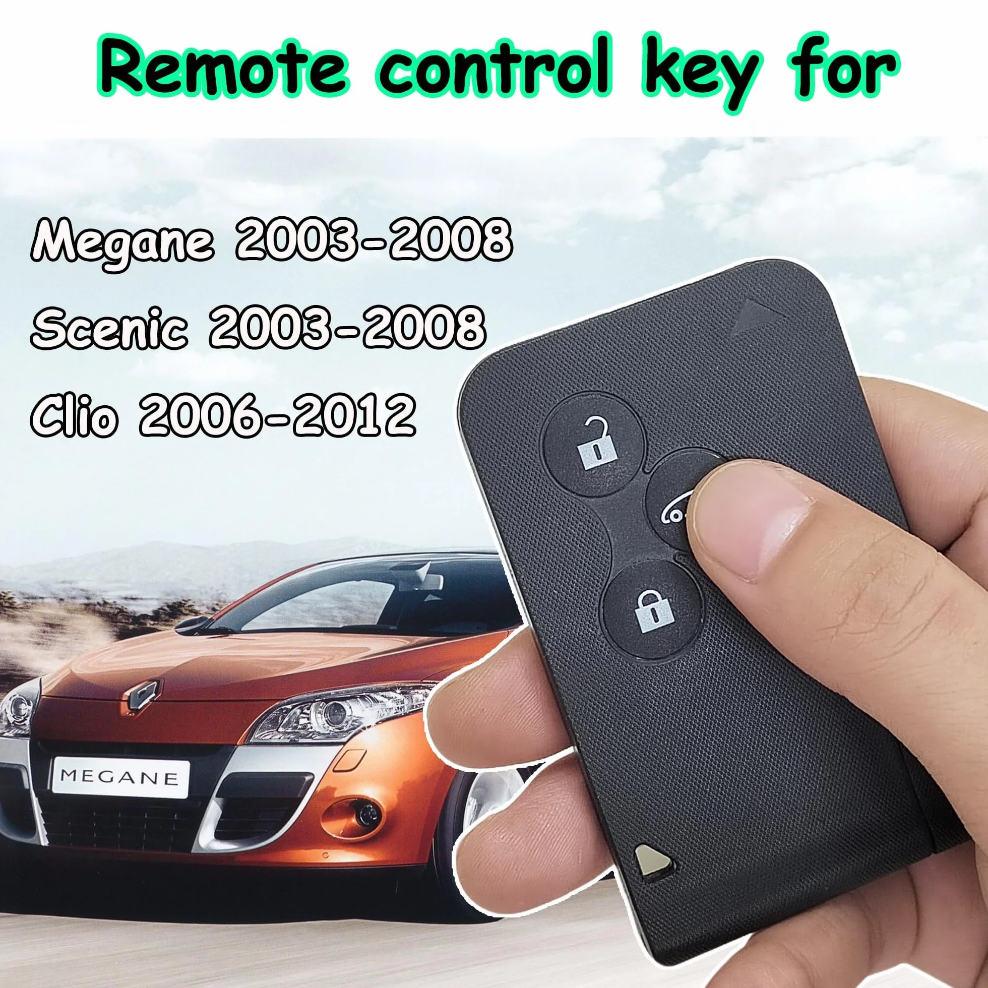Heart Horse 433 MHz 3 przyciski etui kluczyk samochodowy zamiennik pilota Renault Megane 2 Scenic 2 Clio 3 z chipem PCF7947