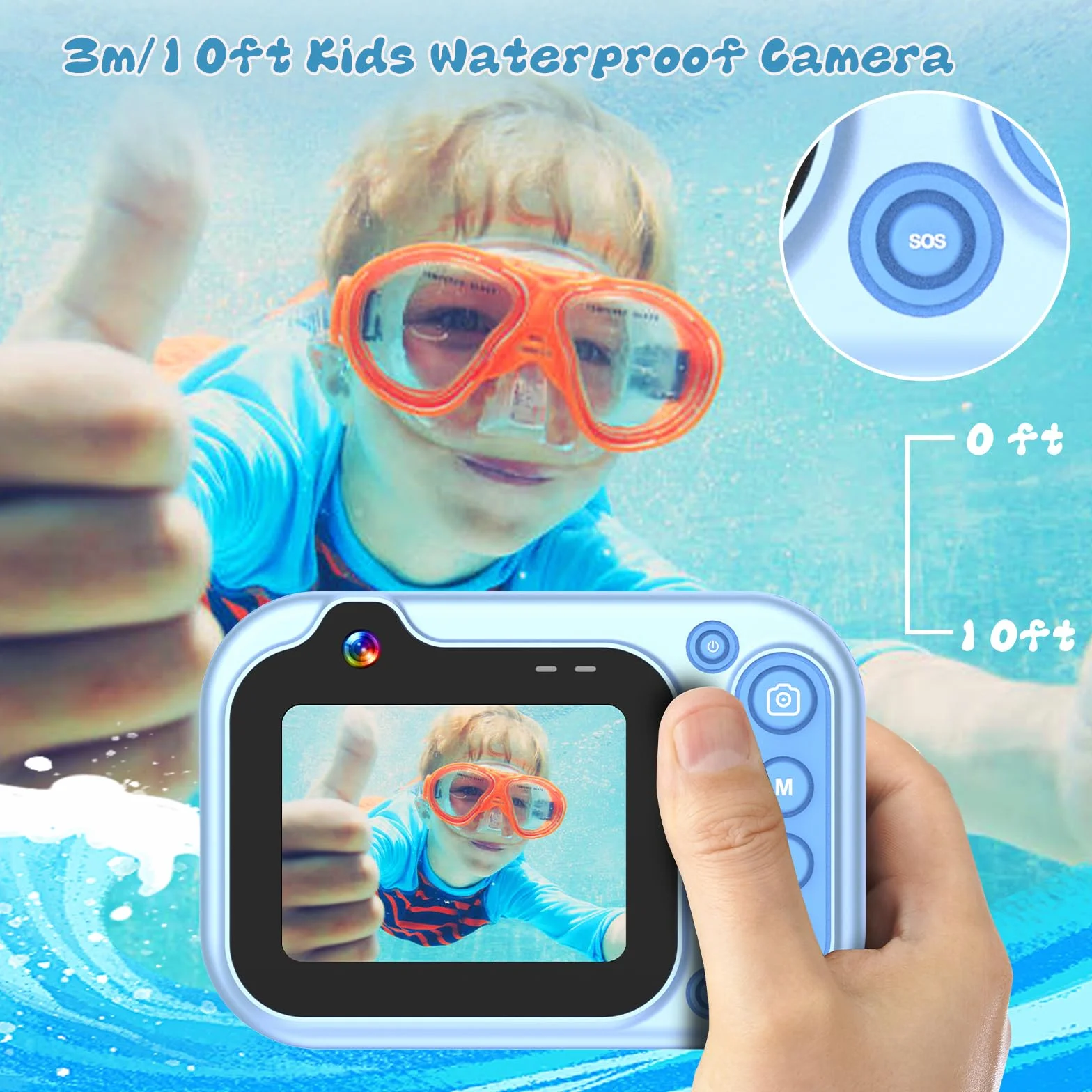 Aparat cyfrowy wodoodporny 3m 1080P Full HD 26MP 10x zoom cyfrowy do snorkelingu