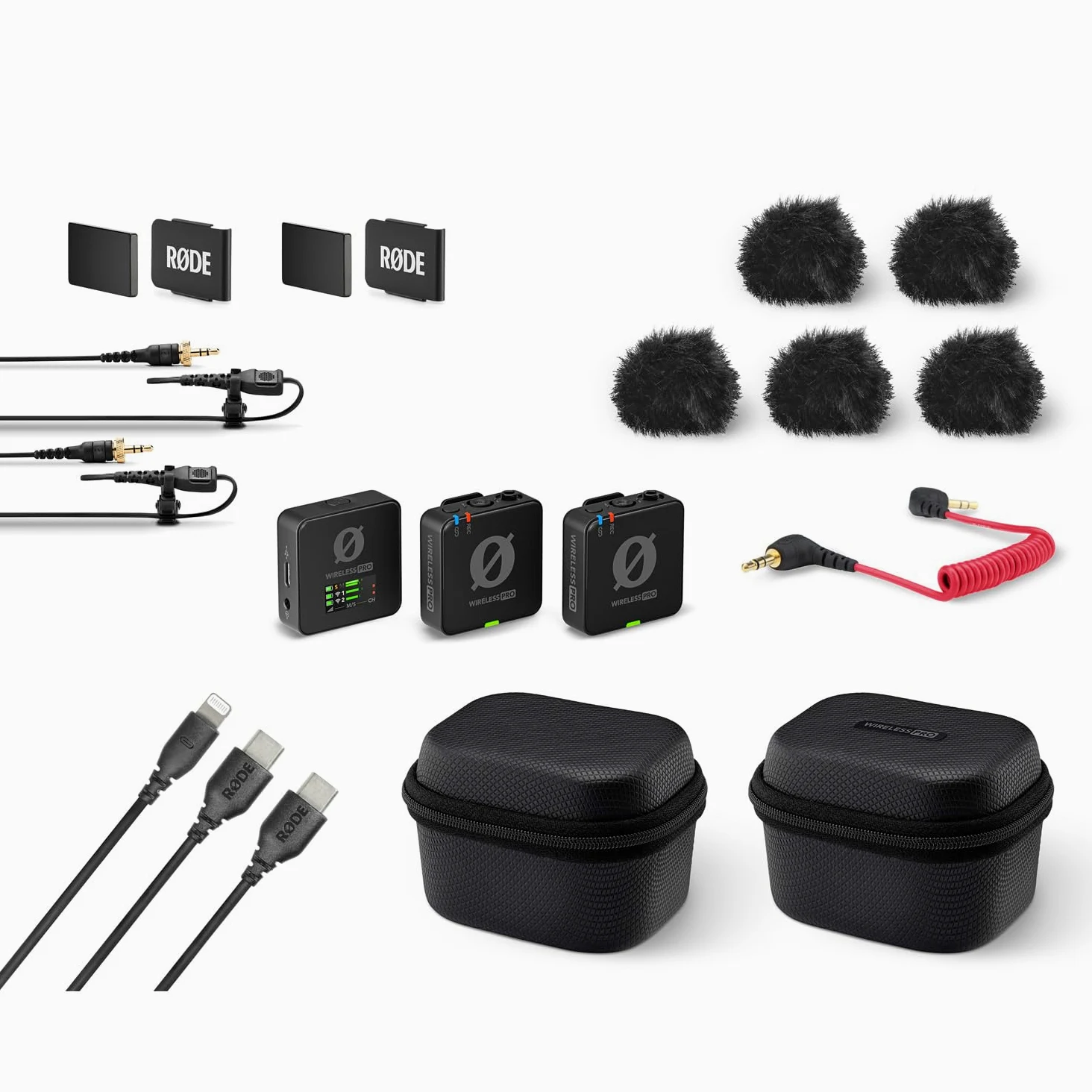 Rode Wireless Pro cyfrowy 2-kanałowy zestaw bezprzewodowych mikrofonów do nagrywania z kamerą + ściereczka z mikrofibry Keepdrum