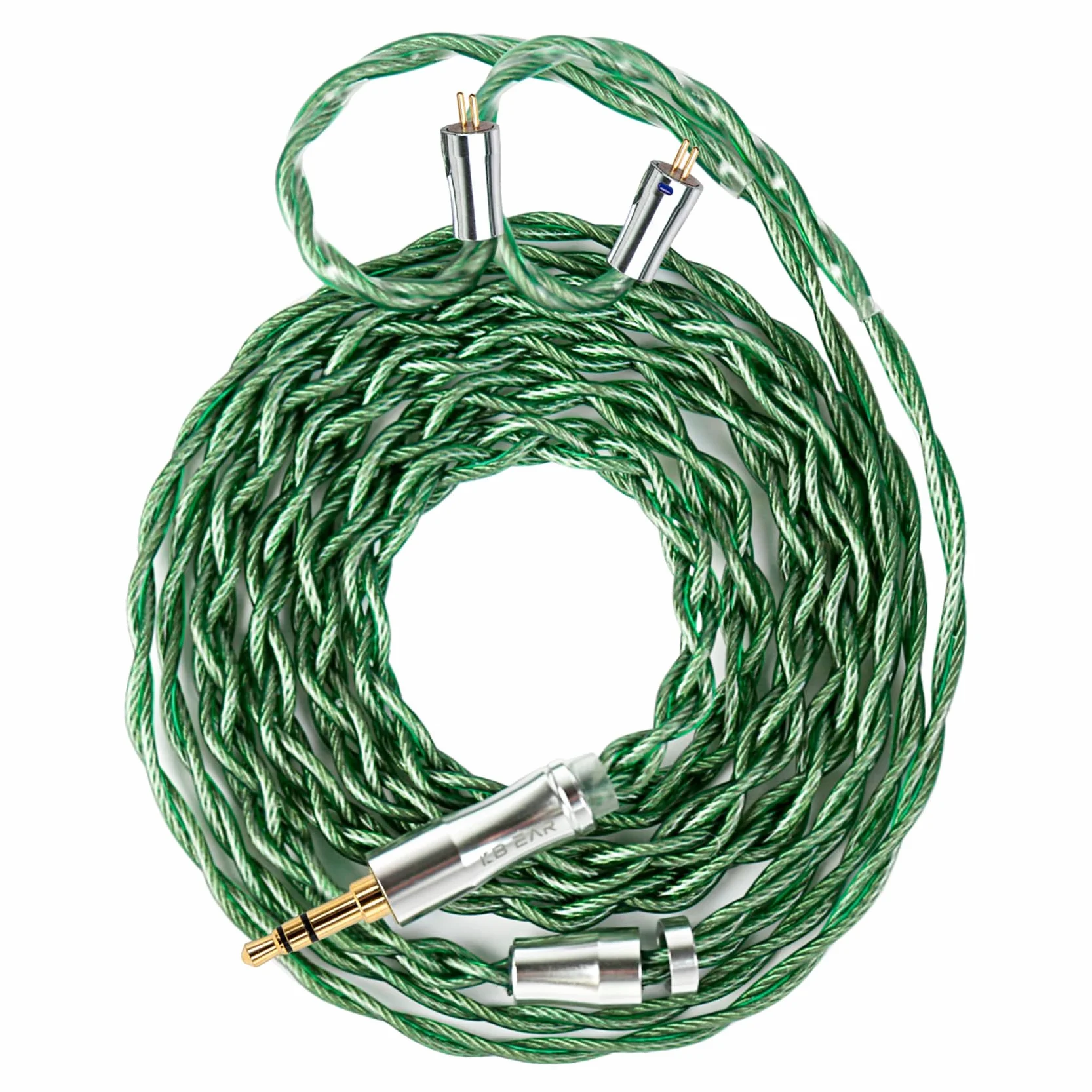 keephifi KBEAR Aegis IEM kabel 4-rdzeniowy posrebrzany kabel do słuchawek, 120 cm kabel do słuchawek HiFi do KZ EDX PRO/ZSN PRO X C-CA CRA T-RN V90/ V80 Tru-thear Zero (2-pinowy 0,78 mm, wtyczka 3,5