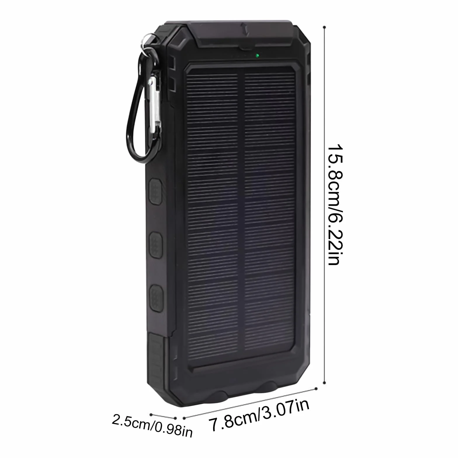 Solar Charger, Wireless Charger Bank, 20000mAh Fast Charging Device with Flashlight, Waterproof Dustproof Shockproof Design for Camping Hiking Outdoor Use, 6.22x3.07x0.98 Inches