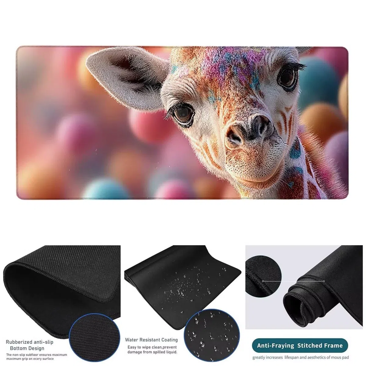 Podkładka pod mysz XXL 1500 x 800 x 3 mm, różowa podkładka pod mysz do gier śliczna podkładka pod mysz z szytymi krawędziami, podkładka pod mysz do gier poprawia dokładność i szybkość dla graczy, PC