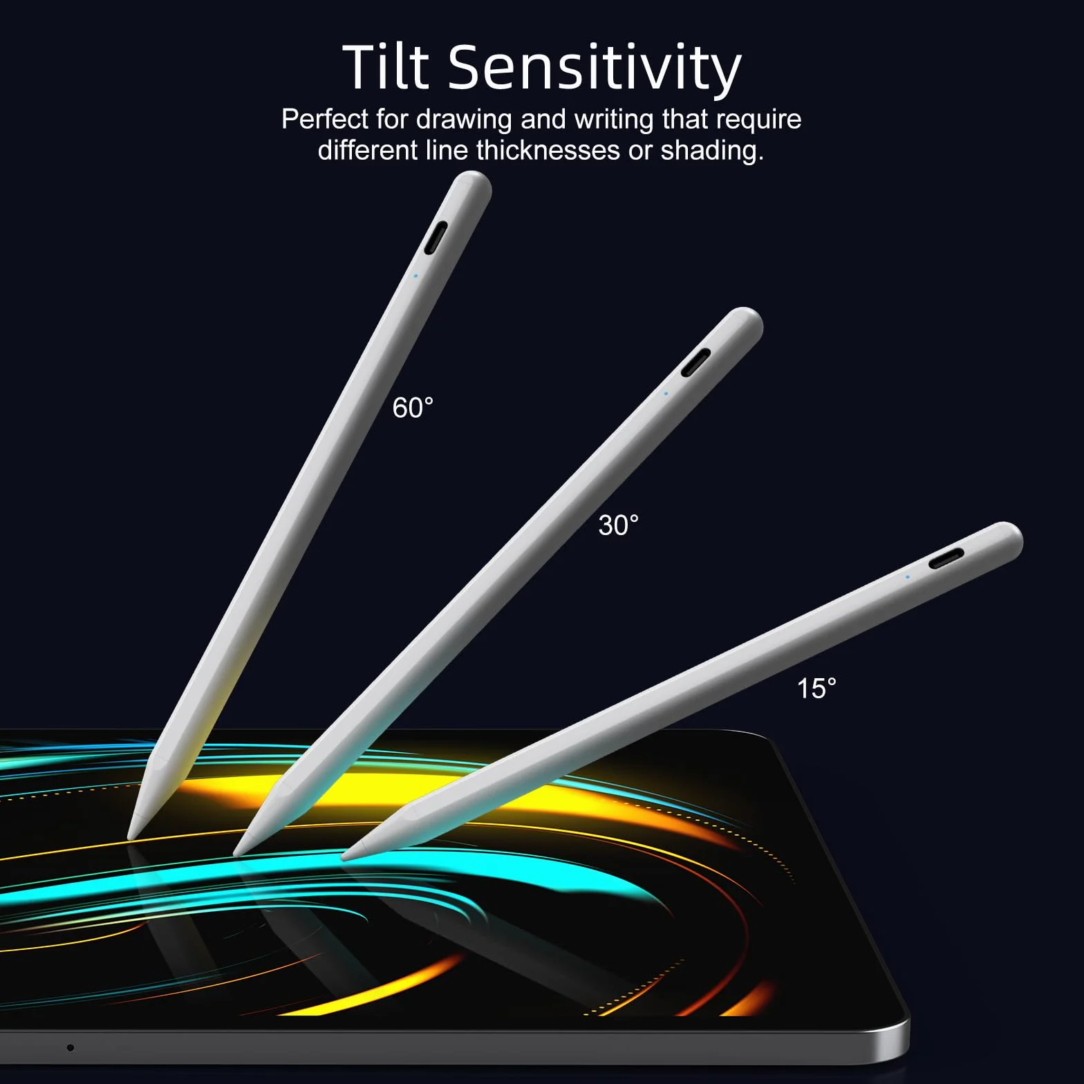 Rysik do iPada 6-11. generacji, 2 x szybkie ładowanie, aktywny rysik, kompatybilny z Apple iPad Pro 2018-2025, 27.9 cm/32.8 cm/M4, iPad Air 3/4/5/M2/M3, iPad mini 5/6 generacji, biały
