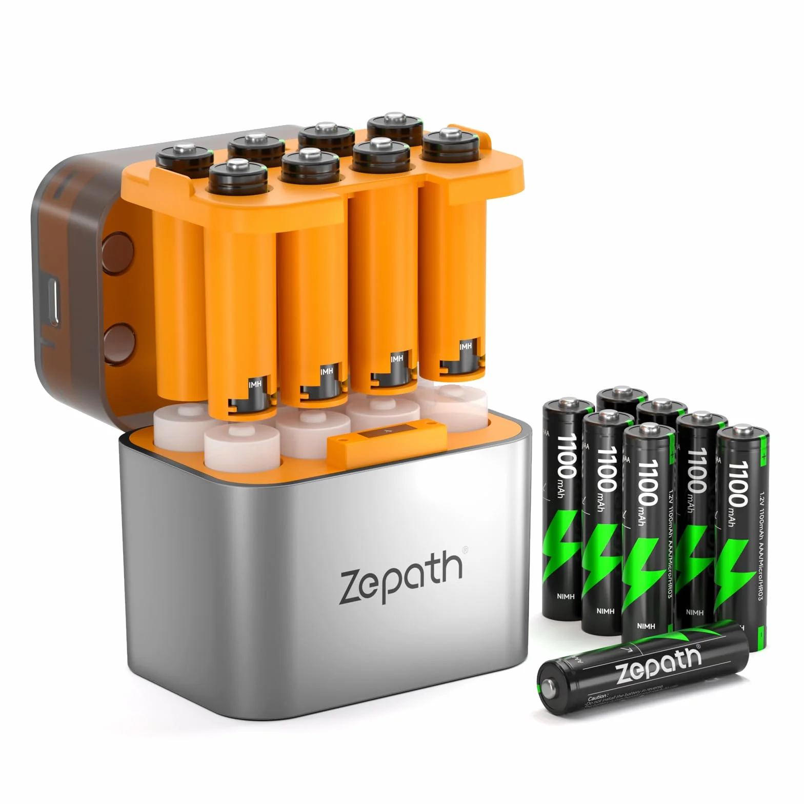 Ładowarka hybrydowa Li-ion/NI-MH 8-slotowa do akumulatorów AA/AAA 1100mAh 1,2V z 16 akumulatorami NI-MH
