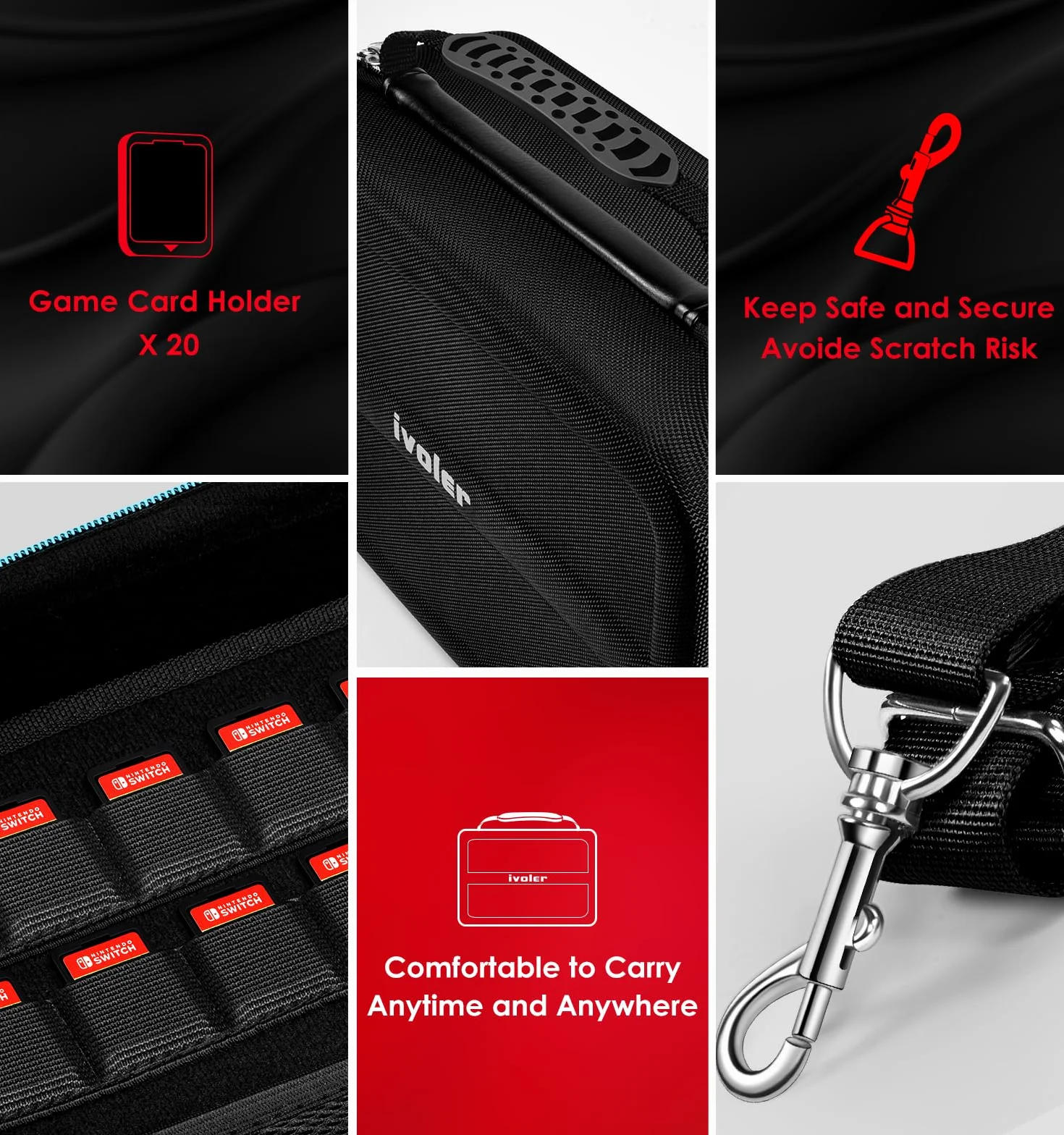 Ivoler torba Kompatybilna z Nintendo Switch 2 Model 2025, Deluxe Twarda torba na przenoszenie, ochronna, przenośna osłona, etui ochronne na konsolę Switch 2, i inne akcesoria