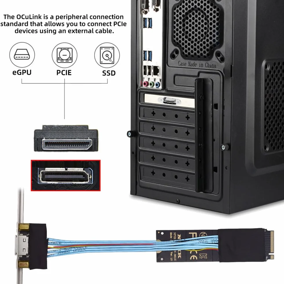 Kabel PCI-E 4.0 M.2 M-Key do Oculink SFF-8612 SFF-8611 30 cm do NVMe U.2 SSD eGPU