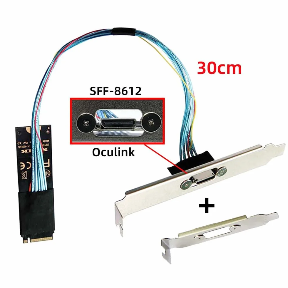 Kabel PCI-E 4.0 M.2 M-Key do Oculink SFF-8612 SFF-8611 30 cm do NVMe U.2 SSD eGPU