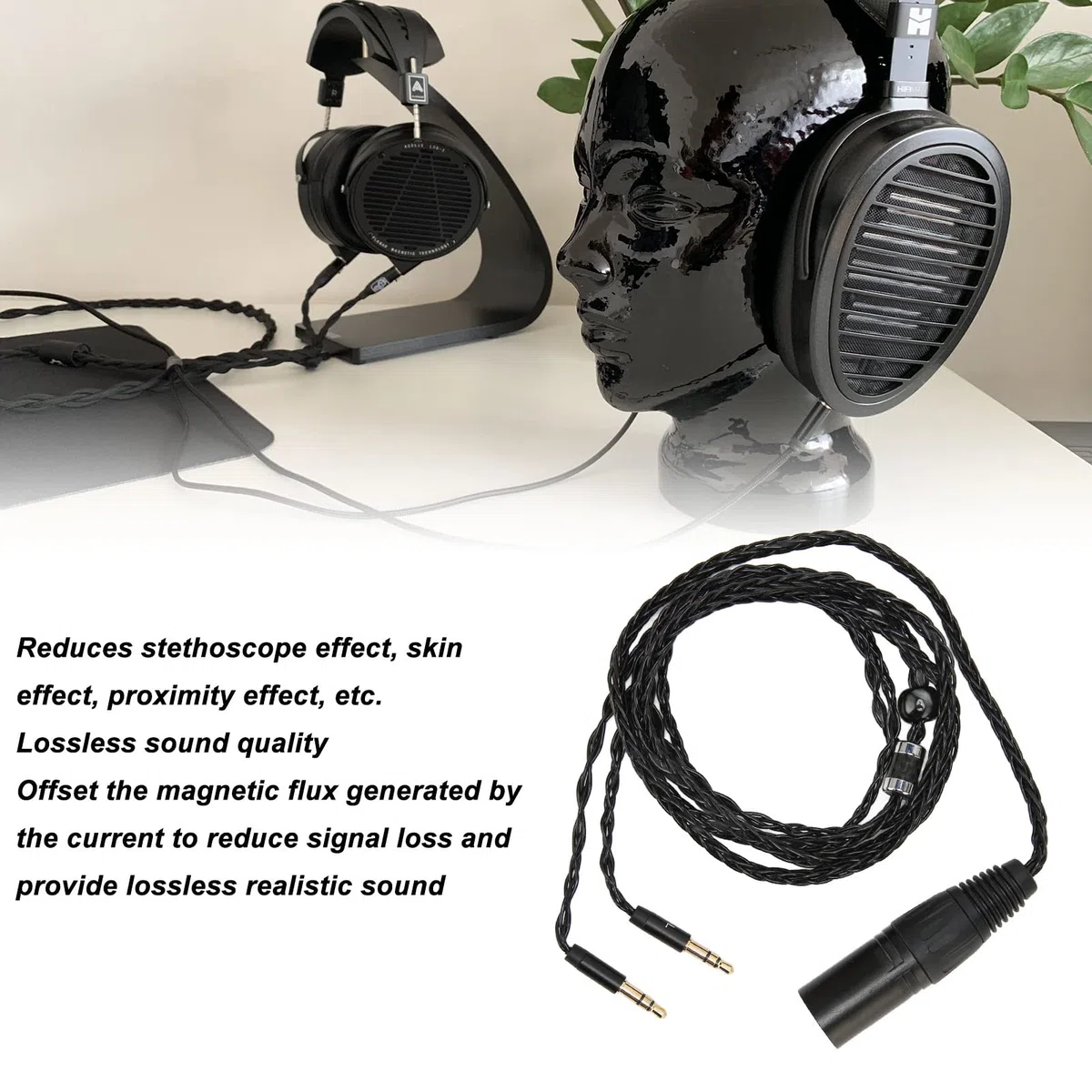4-pinowy XLR Męski na Podwójny 3.5mm Wtyczka Kabel Audio Słuchawek dla Hifiman Arya, dla Sundara, dla Ananda, dla HE400SE, dla MDR-Z7, Z7M2, Z1R, dla D7200.