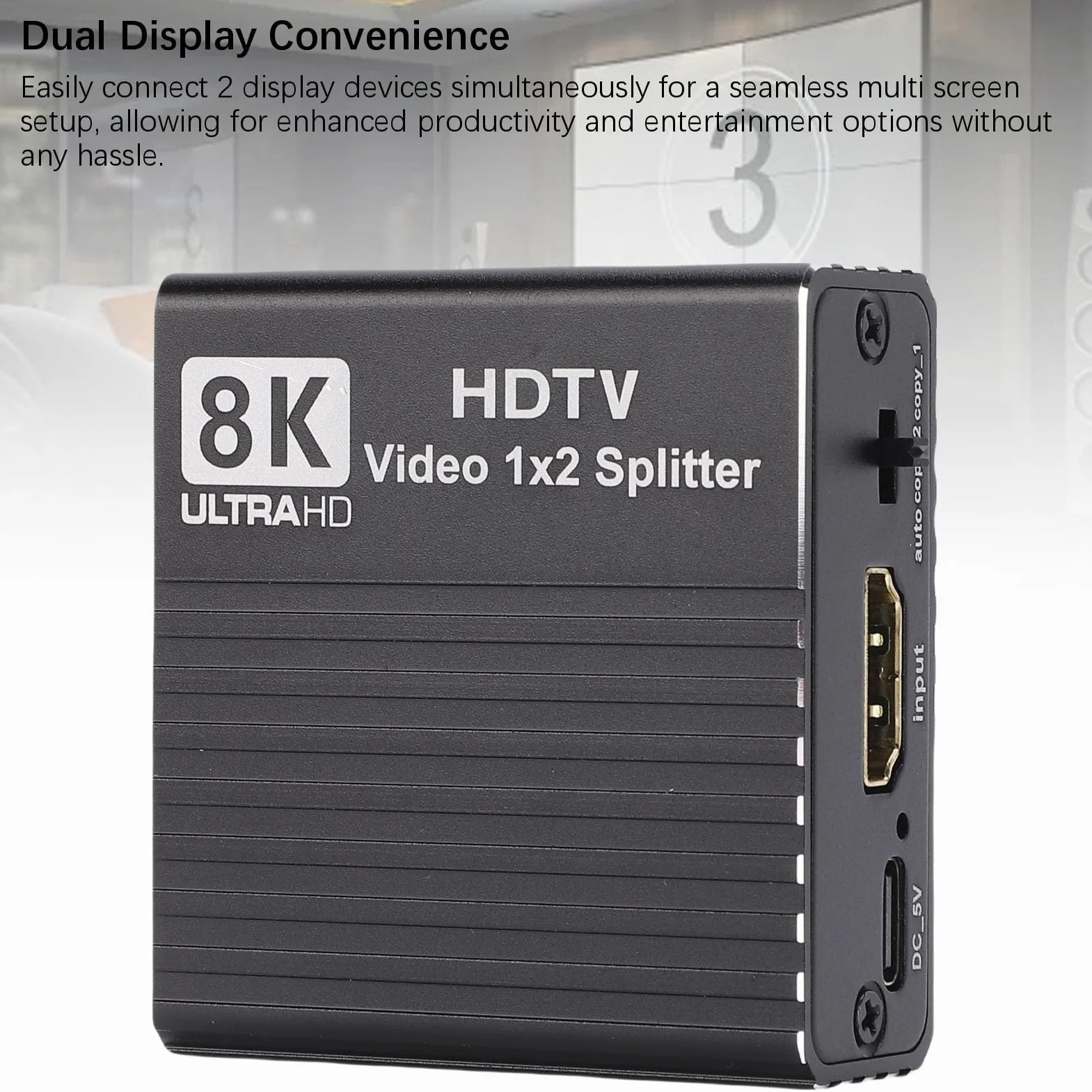 Bewinner Rozdzielacz HDMI 2.1 8K 60Hz 4K 120Hz 1 Wejście 2 Wyjścia