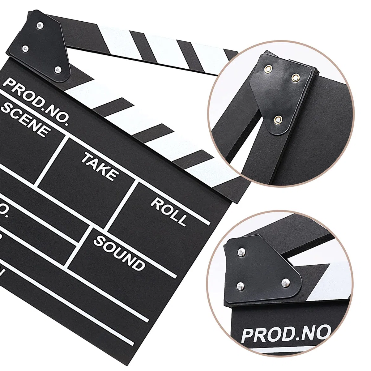 Drewniany reżyser znak akcji rekwizyt film plastikowy klapek tablica reżyserska tablica filmowa cięcie scena akcji łupek