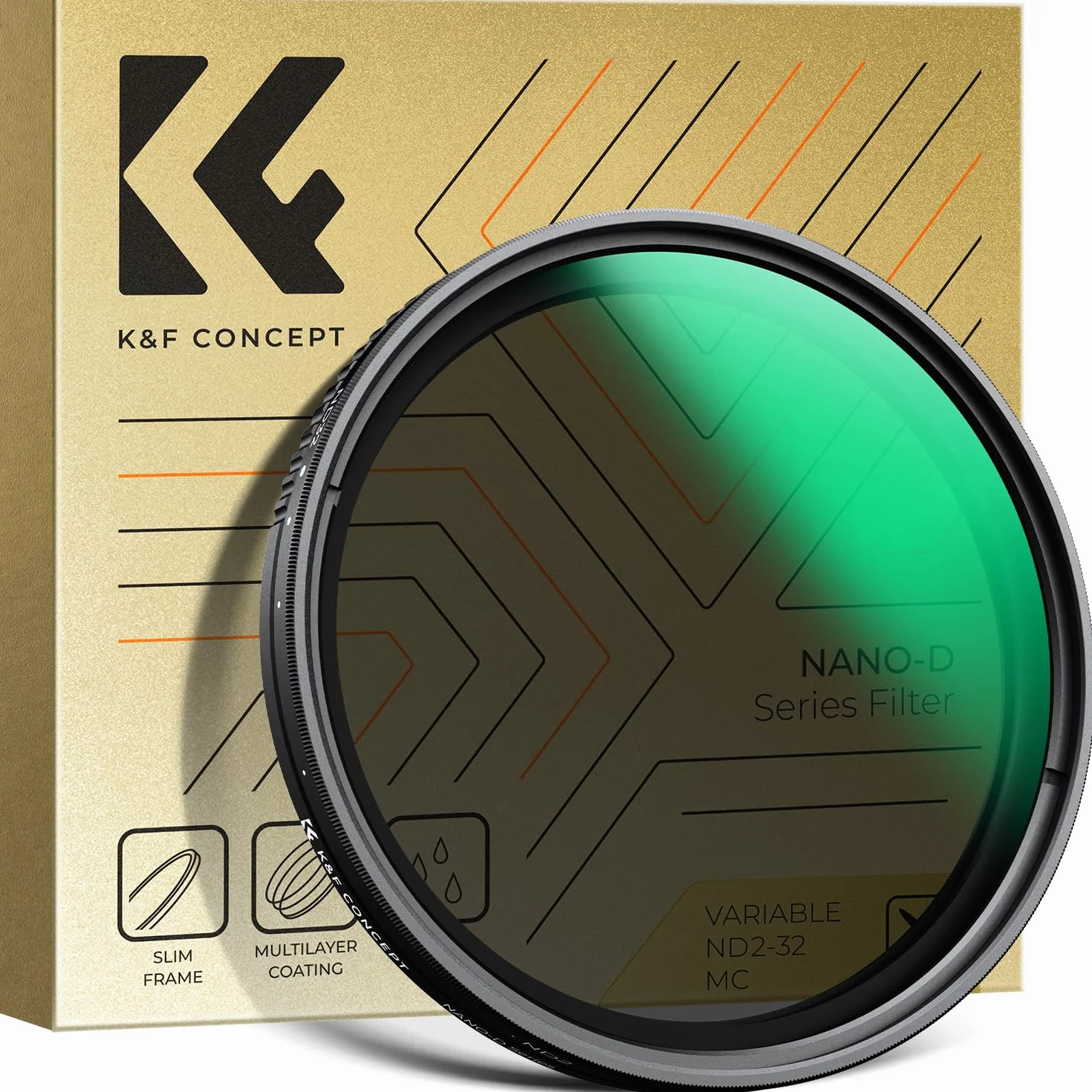 K&F CONCEPT Zmienny filtr ND 82 mm ND2-ND320 szary filtr (1-5 przysłon) | Szkło optyczne z 24-warstwową powłoką nano, wodoodporne, obraz HD, Nano-Dazzle, FN504