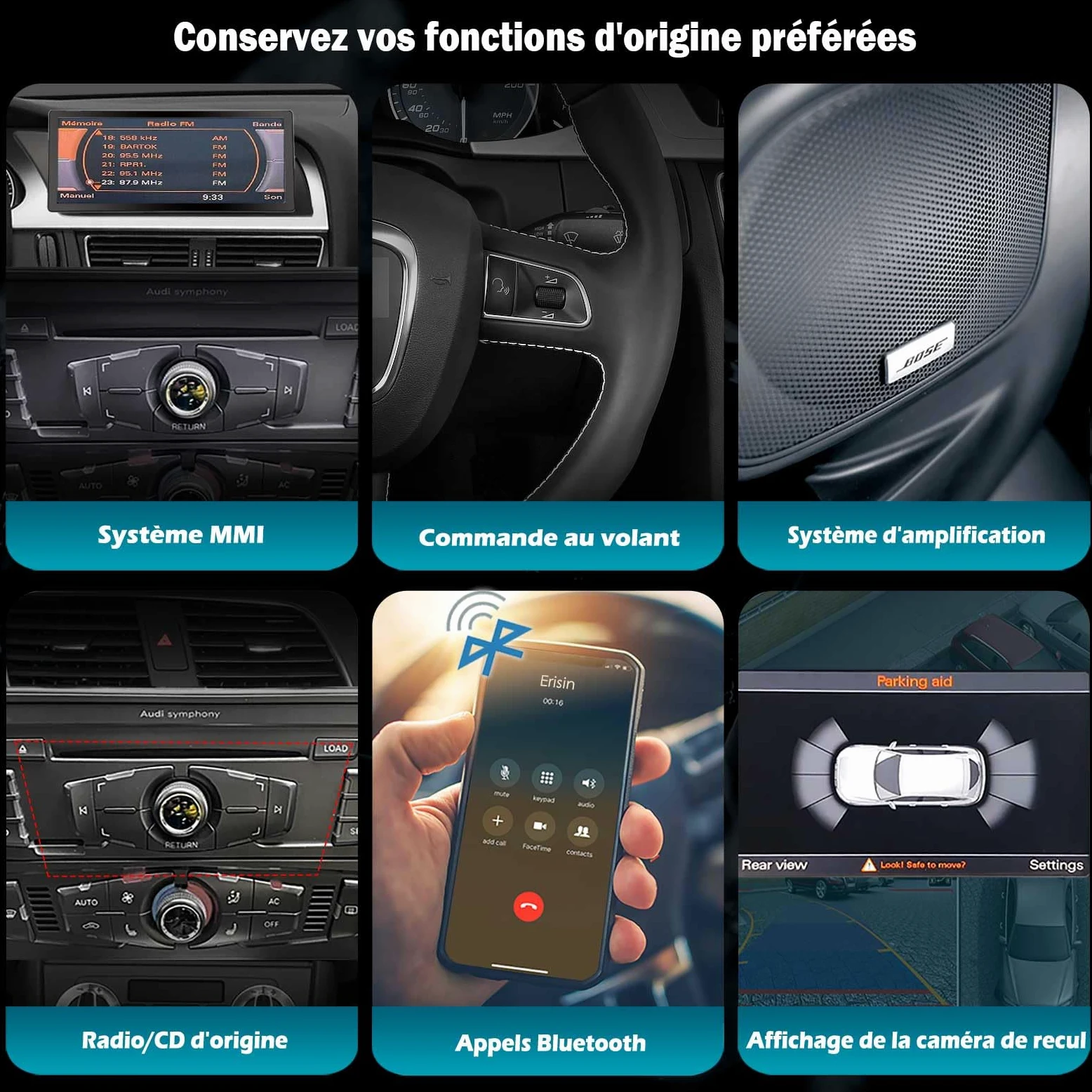 10,25" 8-rdzeniowy 4 + 64 GB CarPlay Android 14 radio samochodowe GPS nawigacja do Audi A4/A5/B8/S4/S5 obsługuje nawigację GPS, Carplay, IPS, WiFi, 4G, WiFi, DAB+, do niskiej konfiguracji