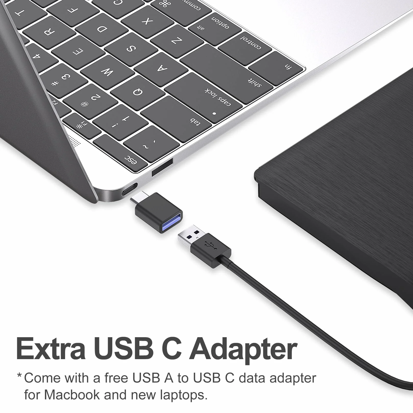 ORIGBELIE Zewnętrzny napęd CD/DVD dla laptopa, USB 3.0 nagrywarka CD +/-RW CD ROM Zewnętrzny napęd DVD Przenośny odtwarzacz DVD dla laptopa, komputera stacjonarnego PC Apple Mac Windows 11/10/8/7/XP