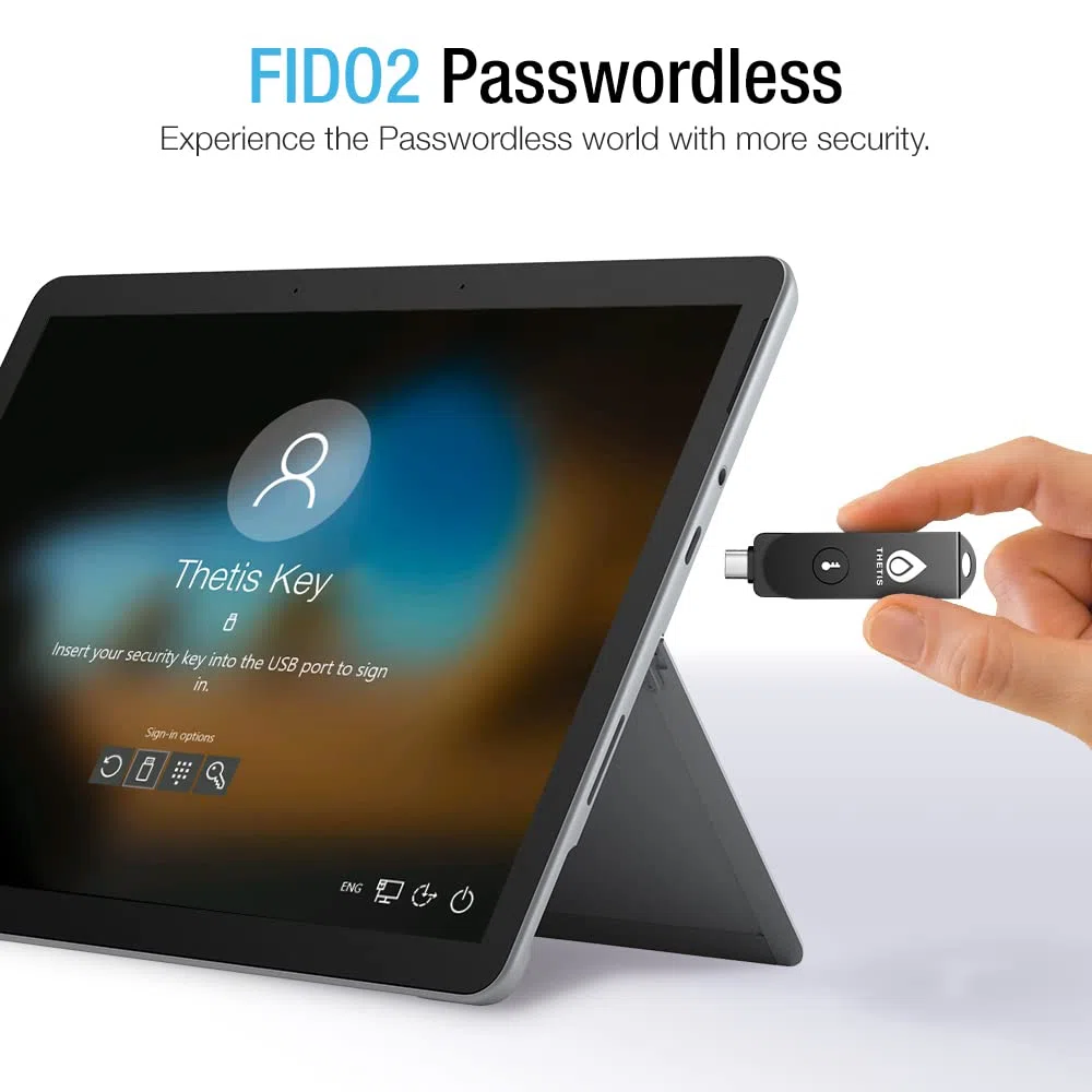 Thetis Pro FIDO2 klucz bezpieczeństwa, dwuskładnikowe uwierzytelnianie NFC klucz bezpieczeństwa FIDO 2.0, podwójne porty USB A i typ C dla wielowarstwowej ochrony (HOTP) w systemach