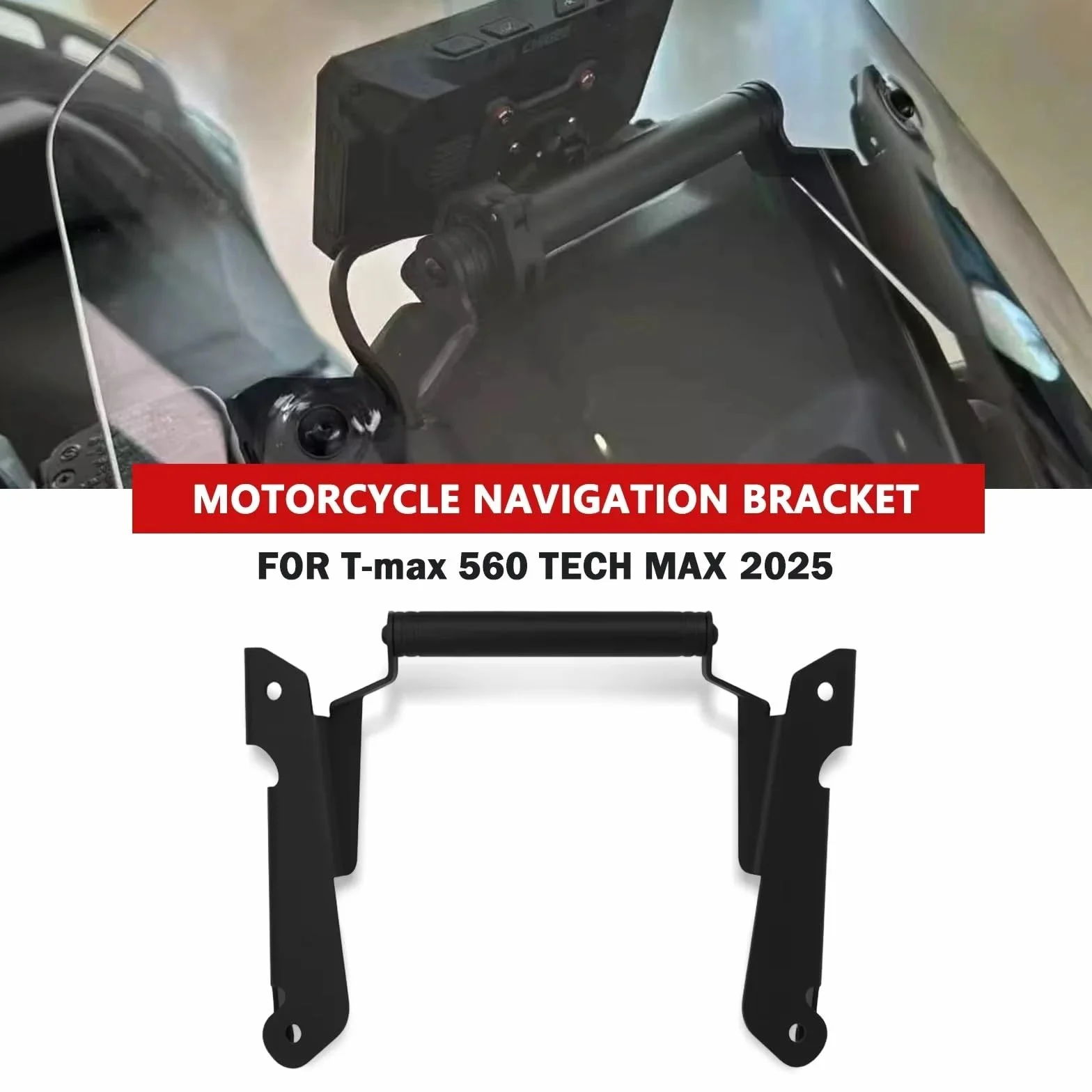 Uchwyt do nawigacji GPS Uchwyt na urządzenie GPS, uchwyt na telefon, uchwyt na nawigację motocyklową, pasujący do TMAX 560 TECH MAX 2025 Motocyklowy uchwyt nawigacyjny GPS