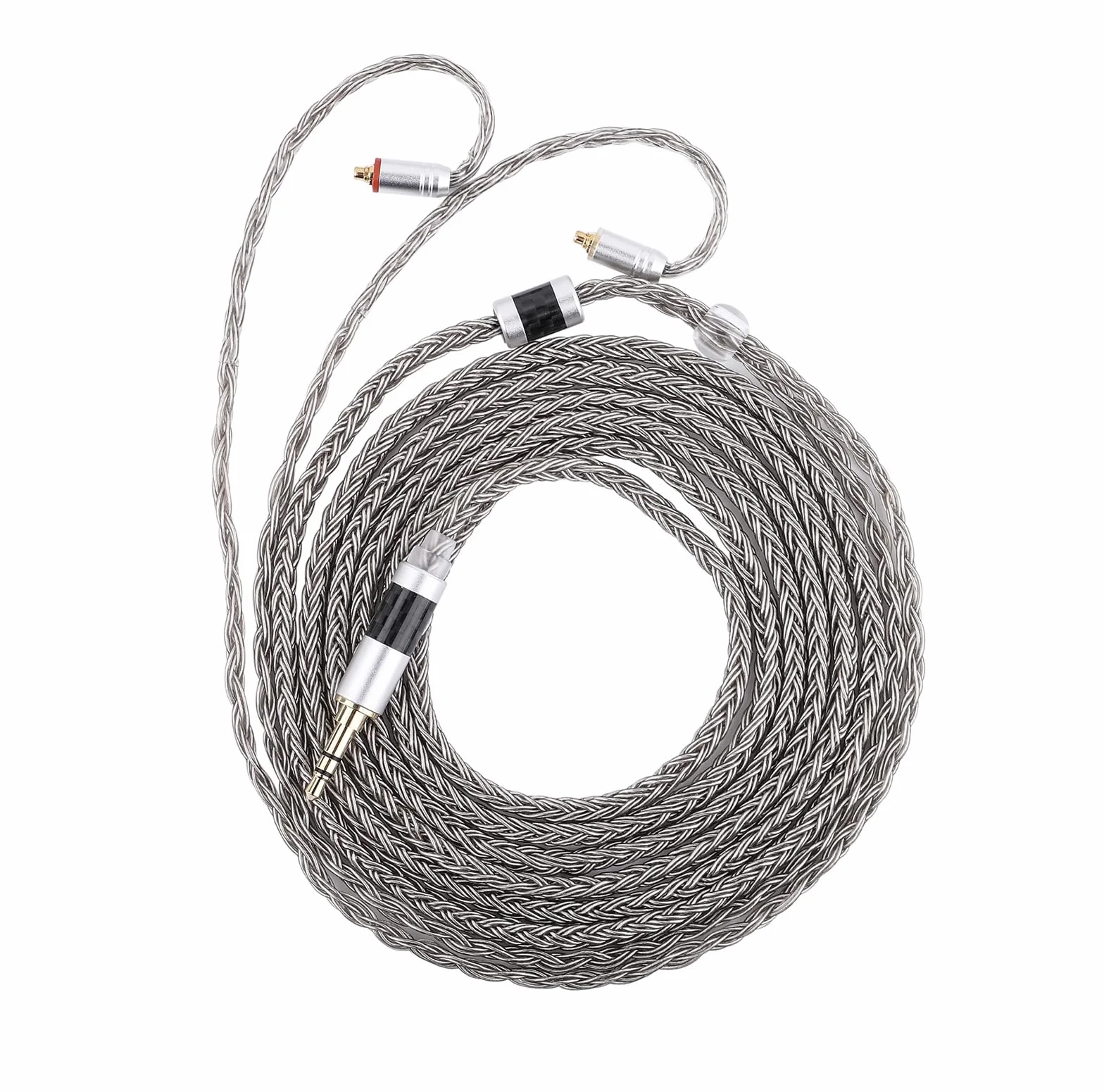 Linsoul Tripowin Zonie kabel IEM, 2m długi kabel do słuchawek, 16-rdzeniowy posrebrzany kabel do słuchawek, kabel do monitora w uchu (MMCX, szary)