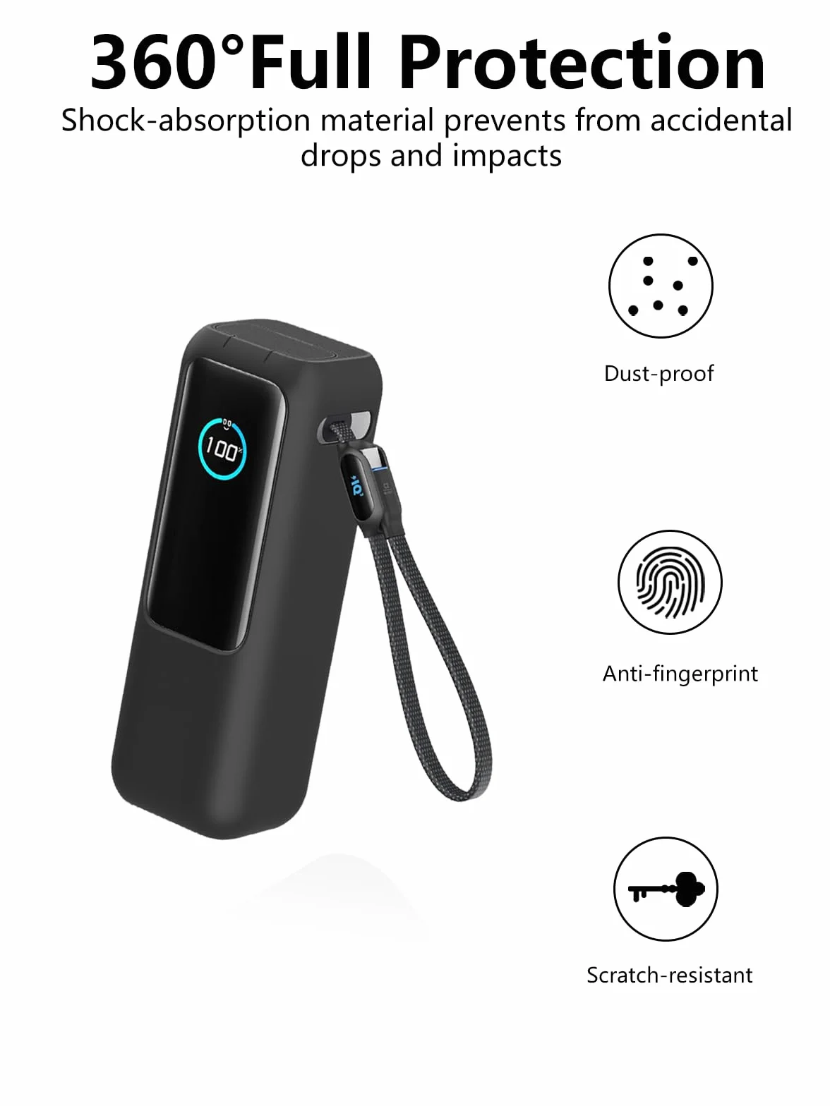 Silikonowe etui ochronne do laptopa Anker Power Bank 165 W (25000 mAh) - odporne na wstrząsy, odporne na zarysowania, antypoślizgowa konstrukcja, zmywalne, wygodne do trzymania, czarne