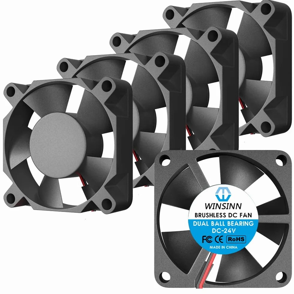 WINSINN Wentylator 35 mm 24 V podwójne łożysko kulkowe bezszczotkowy 3510 35 x 10 mm - wysoka prędkość (opakowanie 5 szt.)