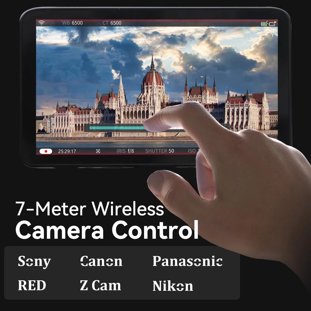 Portkeys LS7P 7" Monitor Kamery SDI/HDMI Bezprzewodowe Sterowanie Kamerą 1000nits Ekran Dotykowy do FX3 FX6 C70 BMPCC 4K/6K Komodo, Touch to Focus 3D LUT SDI Cross-Conversion