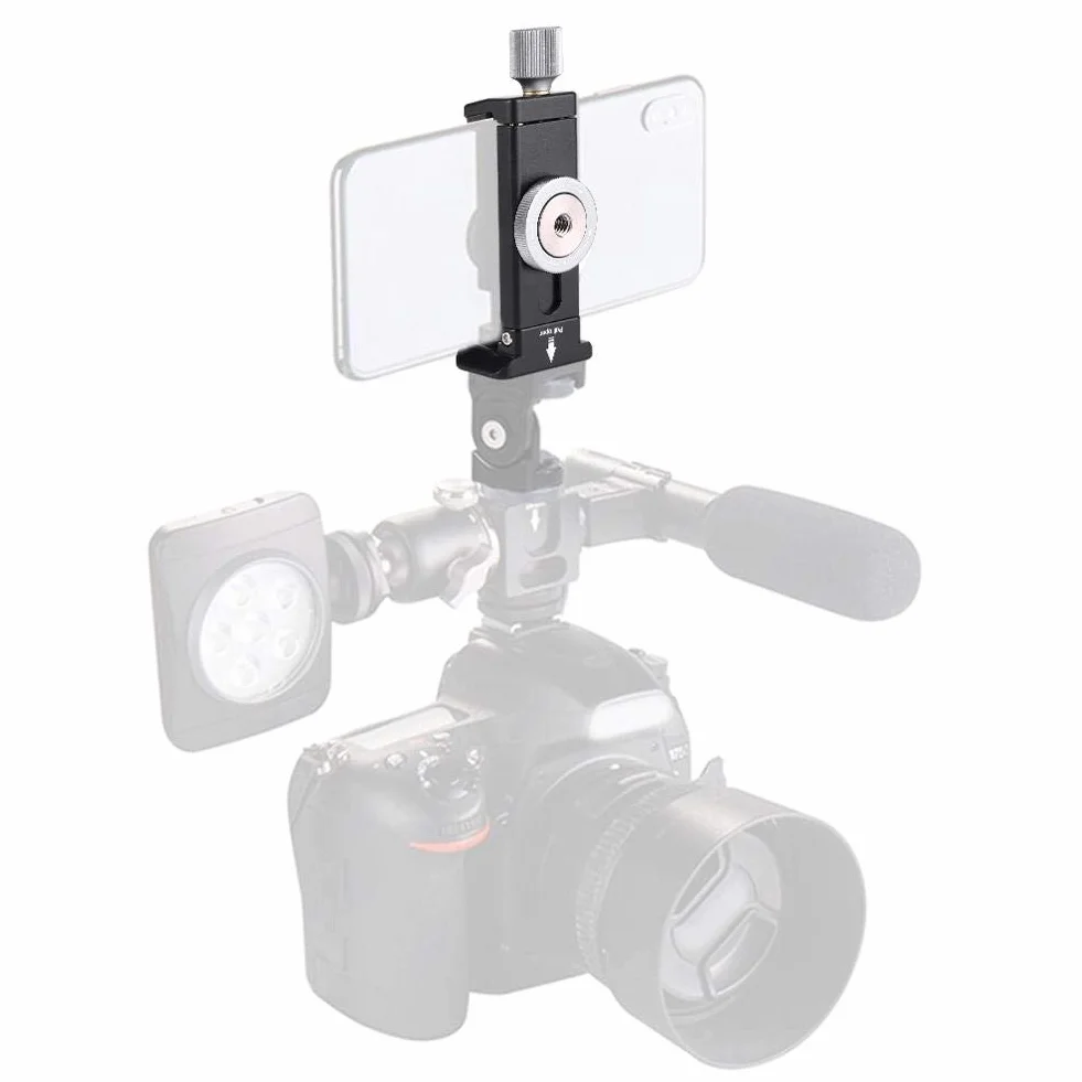 Adapter statywu do smartfona, uniwersalny stop aluminium, adapter do telefonów komórkowych z gniazdem jaskółczy ogon, adapter do uchwytu na telefon komórkowy