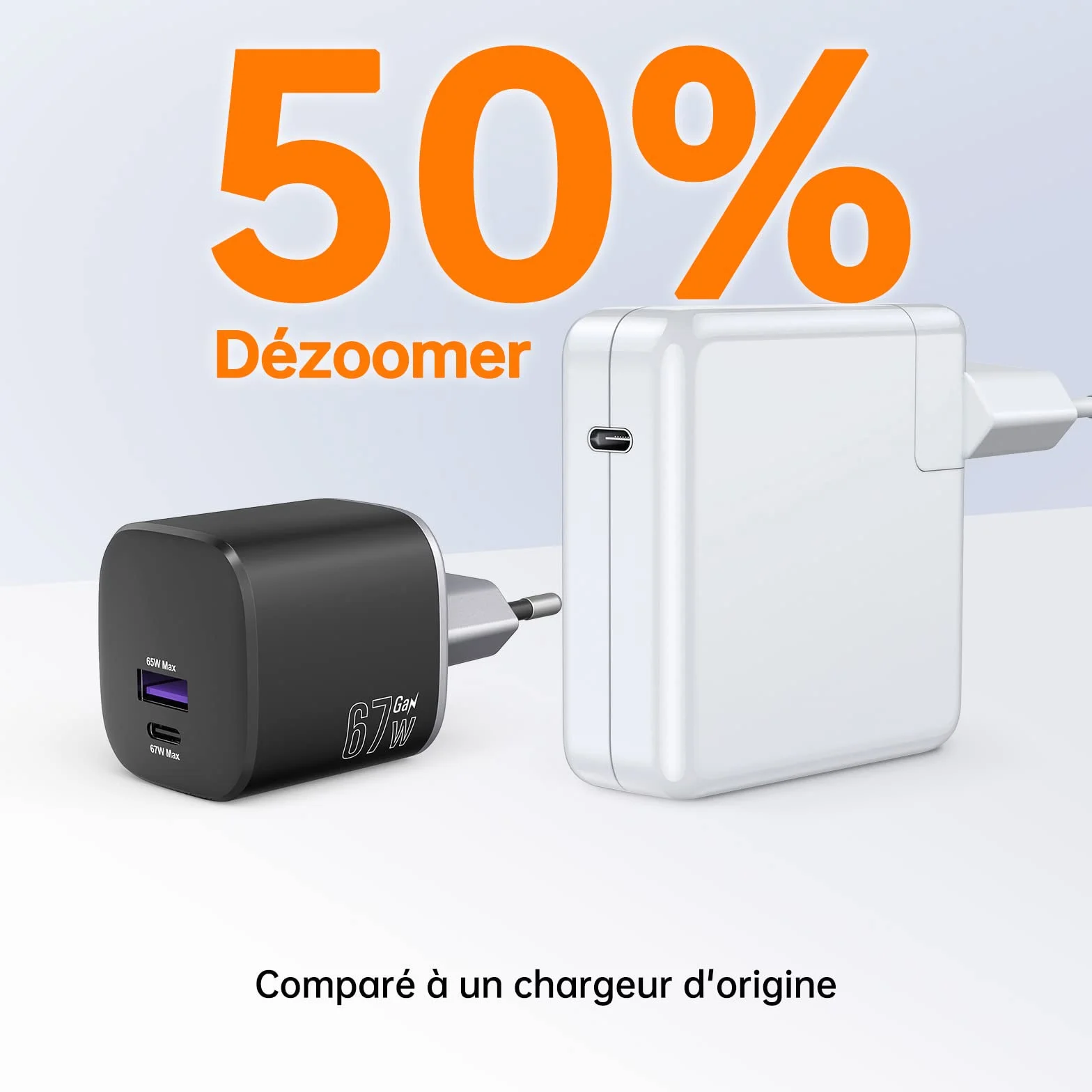 NOVOO 67W ładowarka USB C, szybka ładowarka z 2 portami USB, 1 m kabel w zestawie, uniwersalny adapter do ładowania kompatybilny z iPhone 14 15 Plus Pro Max Air iPad, Macbook Galaxy S23