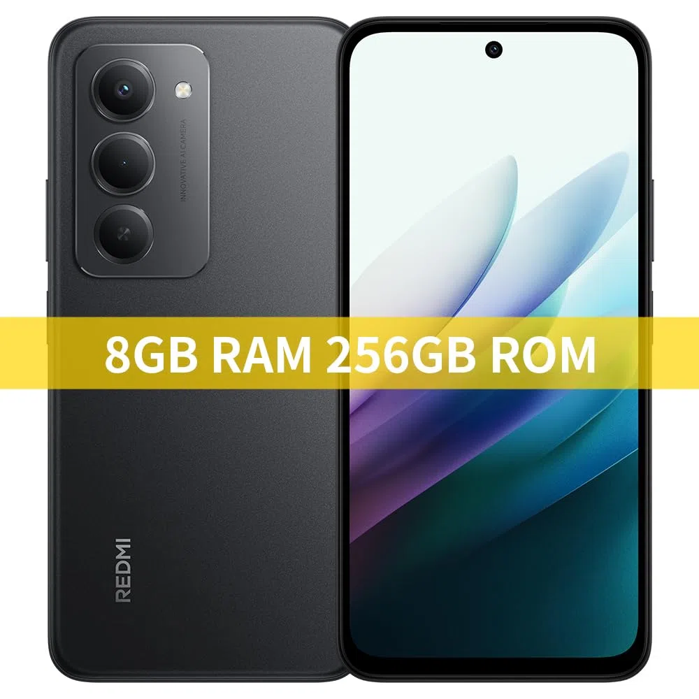 Xiaomi Redmi 15 NFC smartfon, 8 GB + 256 GB, ekran 6,9" FHD+, czarny, akumulator 7000 mAh, szybkie ładowanie 33 W, wyświetlacz 144 Hz, AdaptiveSync, podwójny system AI 50 MP, bez ładowania