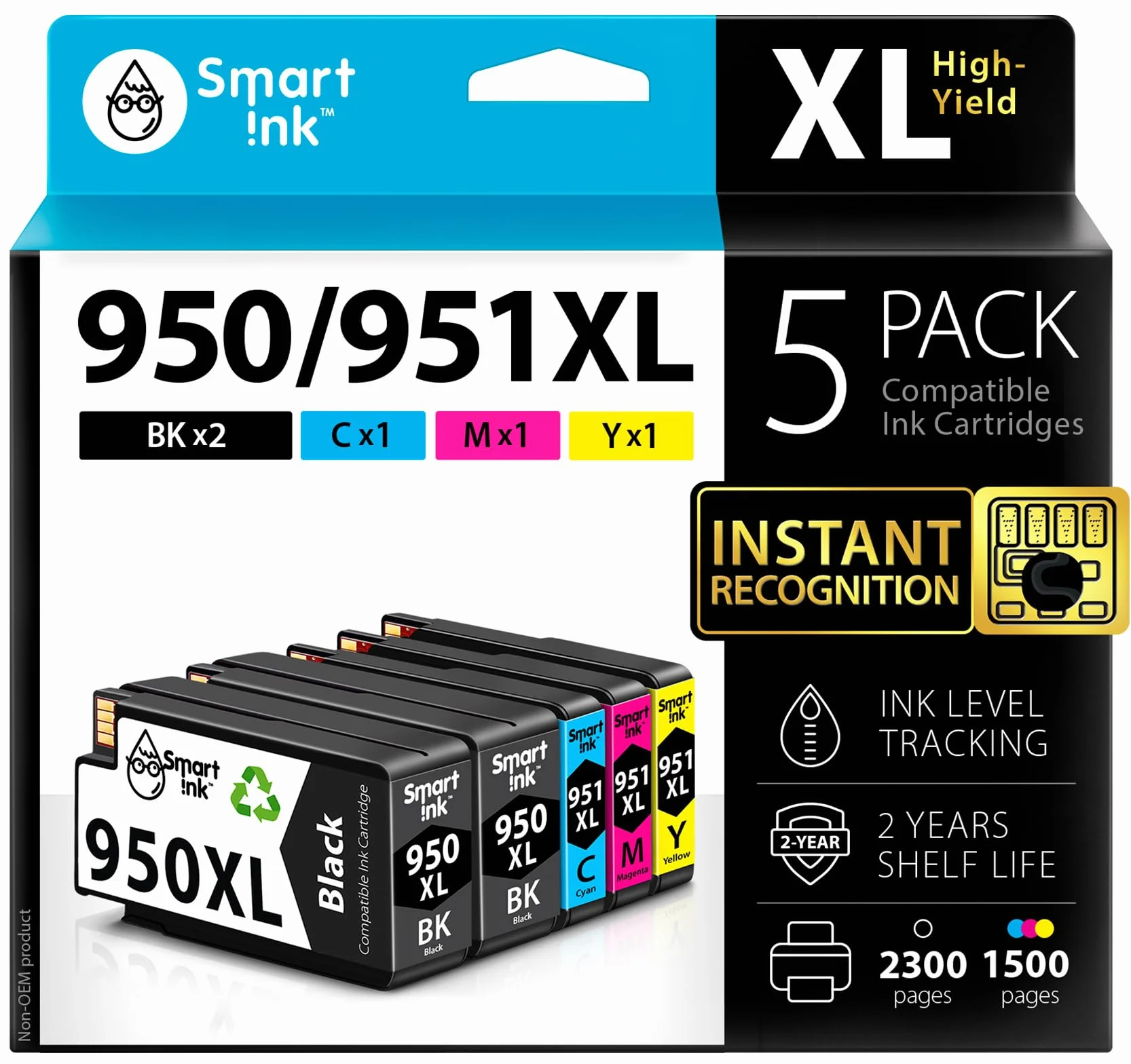 Smart Ink Kompatybilne wkłady atramentowe HP 950XL 951XL 5 Multipack do Officejet 8100 8600 8610 8620 8630 8640 8660 8615 8625 251DW