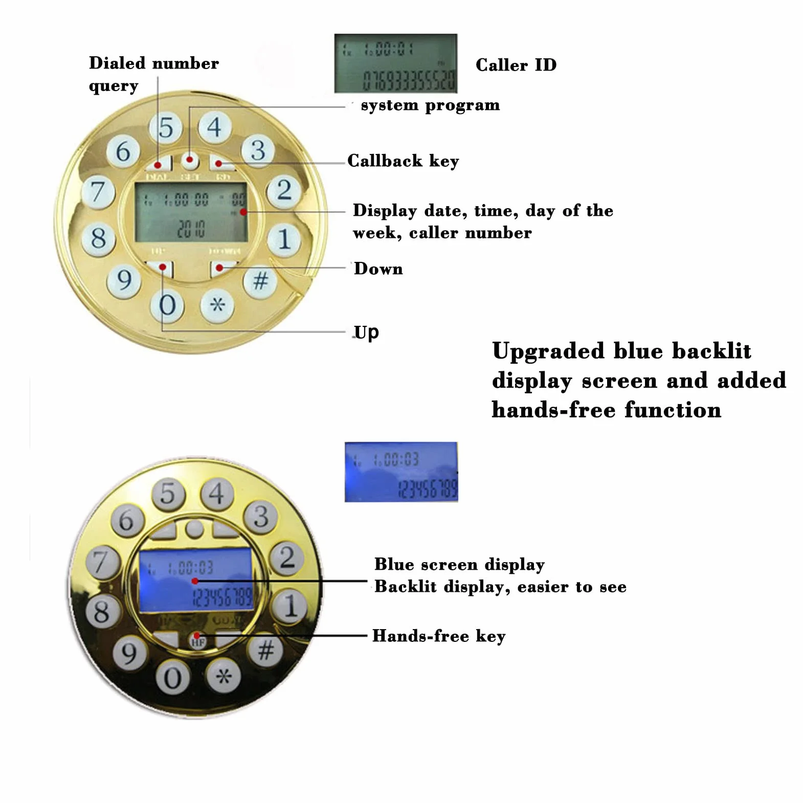 Telefon Styl europejski Dekoracja Sypialnia Dom Retro Telefon Dekoracyjny Telefon Stacjonarny Replika Antyczny Telefon Retro Dom Telefon Domowy Telefon Dekoracyjny(Bruin)
