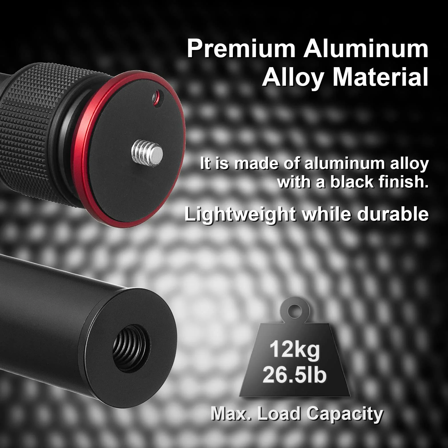 Przedłużenie statywu, 2 sekcyjne kolumny środkowe, rura przedłużająca do statywu ze stopu aluminium 23,4", drążek teleskopowy ze śrubą 1/4", 3/8", kompatybilny ze statywem/gimbalem/kamerą, maksymalne